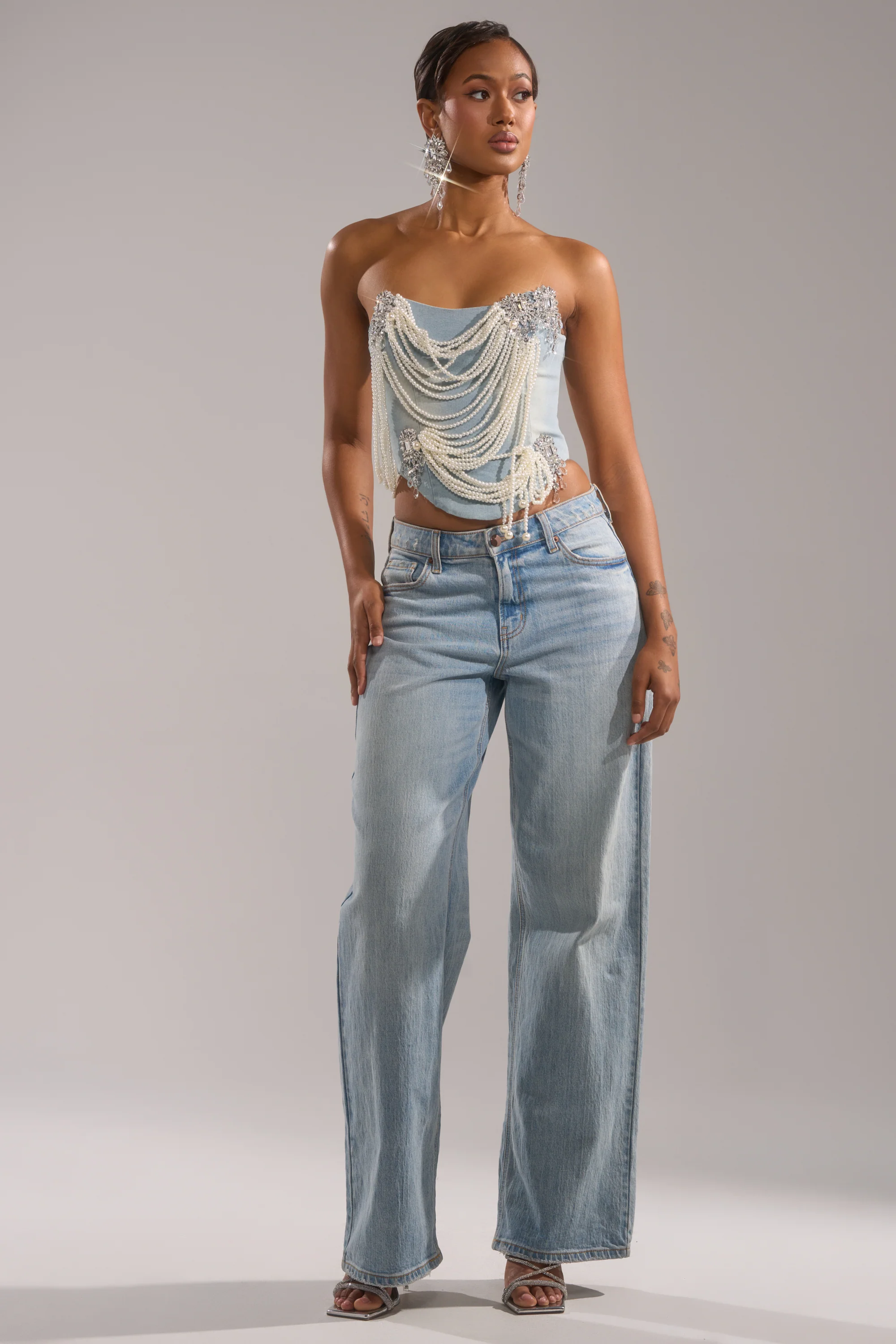 PEARL QUEEN DENIM CORSET - Image 8