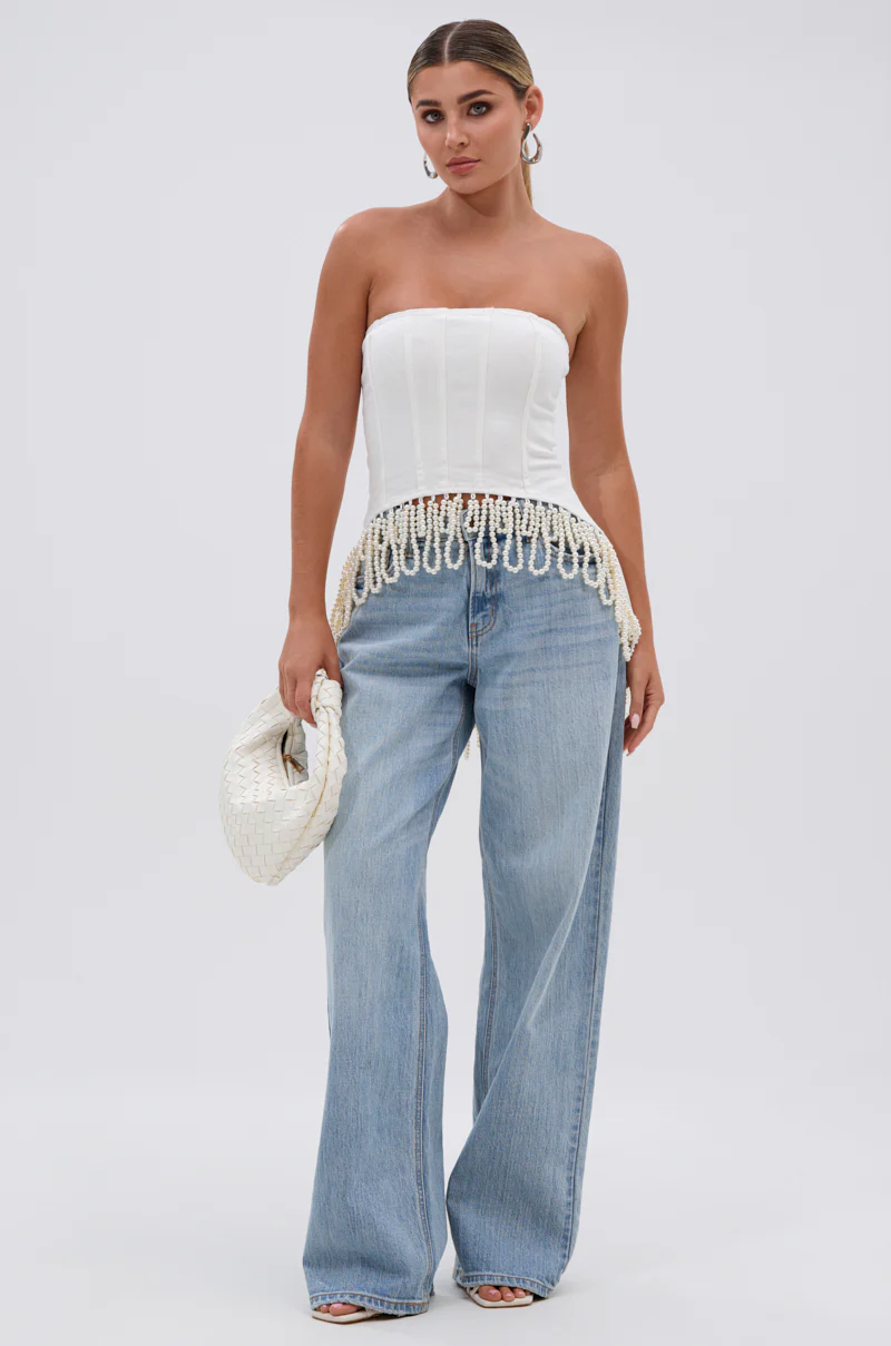 PEARL TRIM HIGH LOW CORSET - Image 4