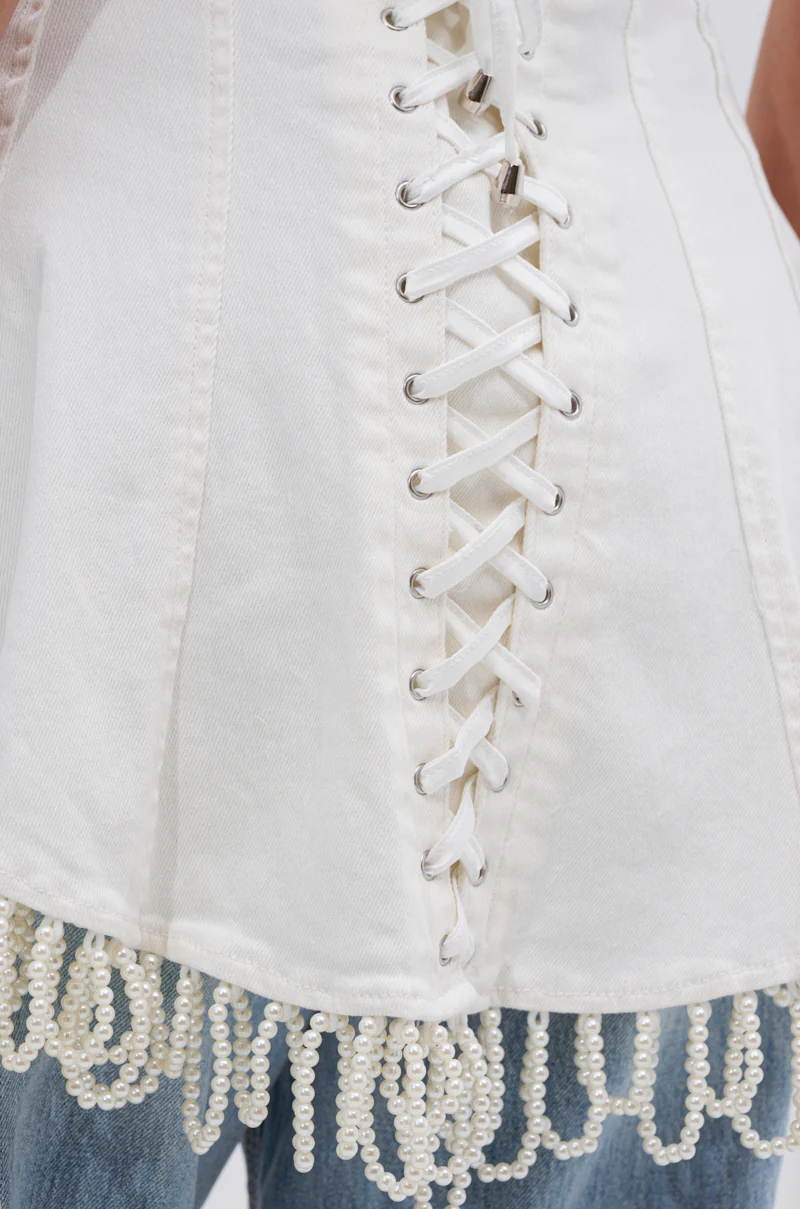 PEARL TRIM HIGH LOW CORSET - Image 5