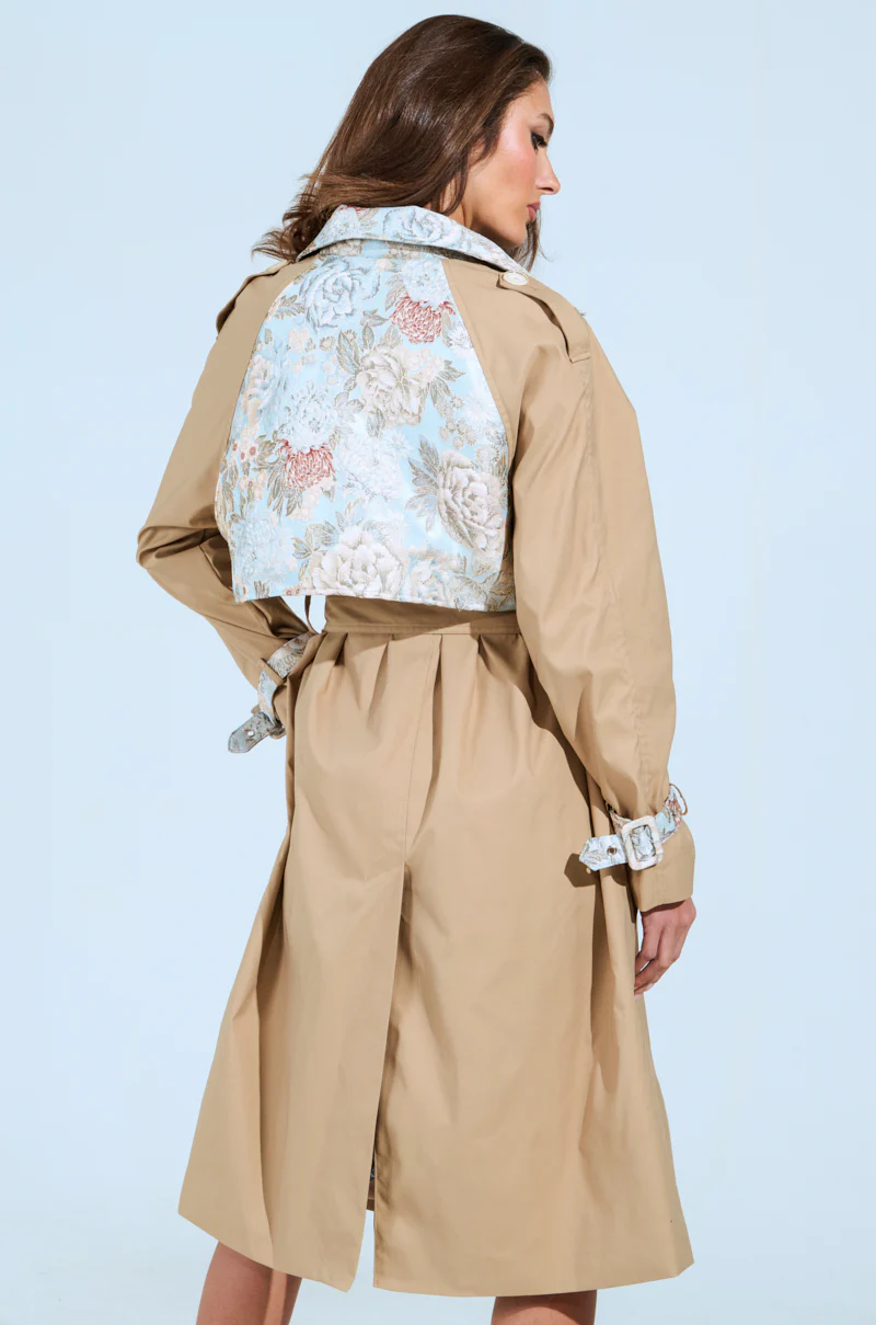 PEEKABOO BROCADE TRIM TRENCH - Image 5