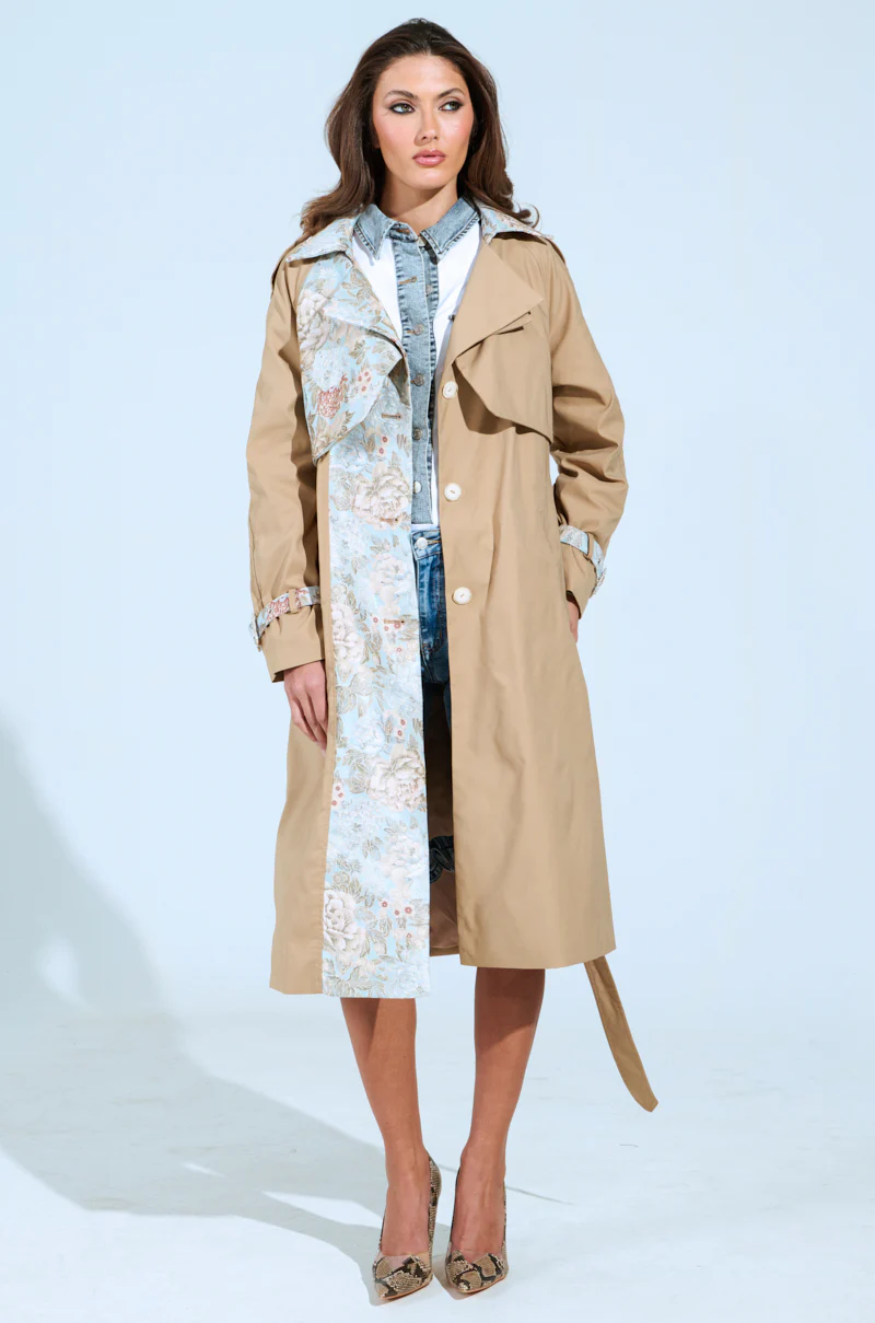 PEEKABOO BROCADE TRIM TRENCH - Image 6