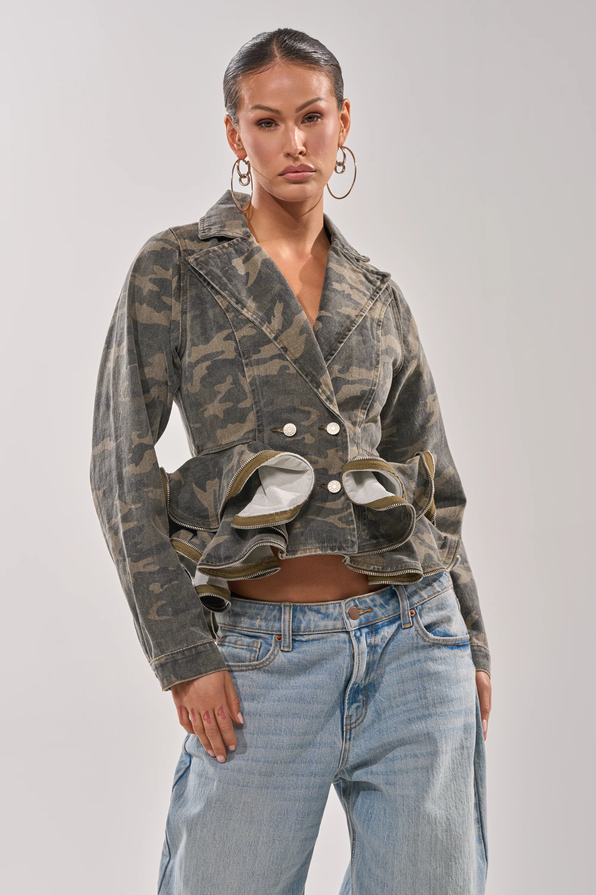 PEPLUM CAMO JACKET - Image 2