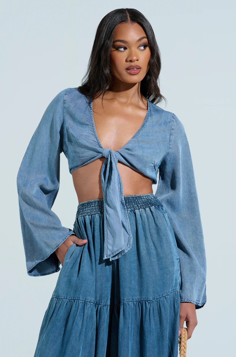 PERFECT AS CAN BE TIE FRONT BLOUSE - Image 2