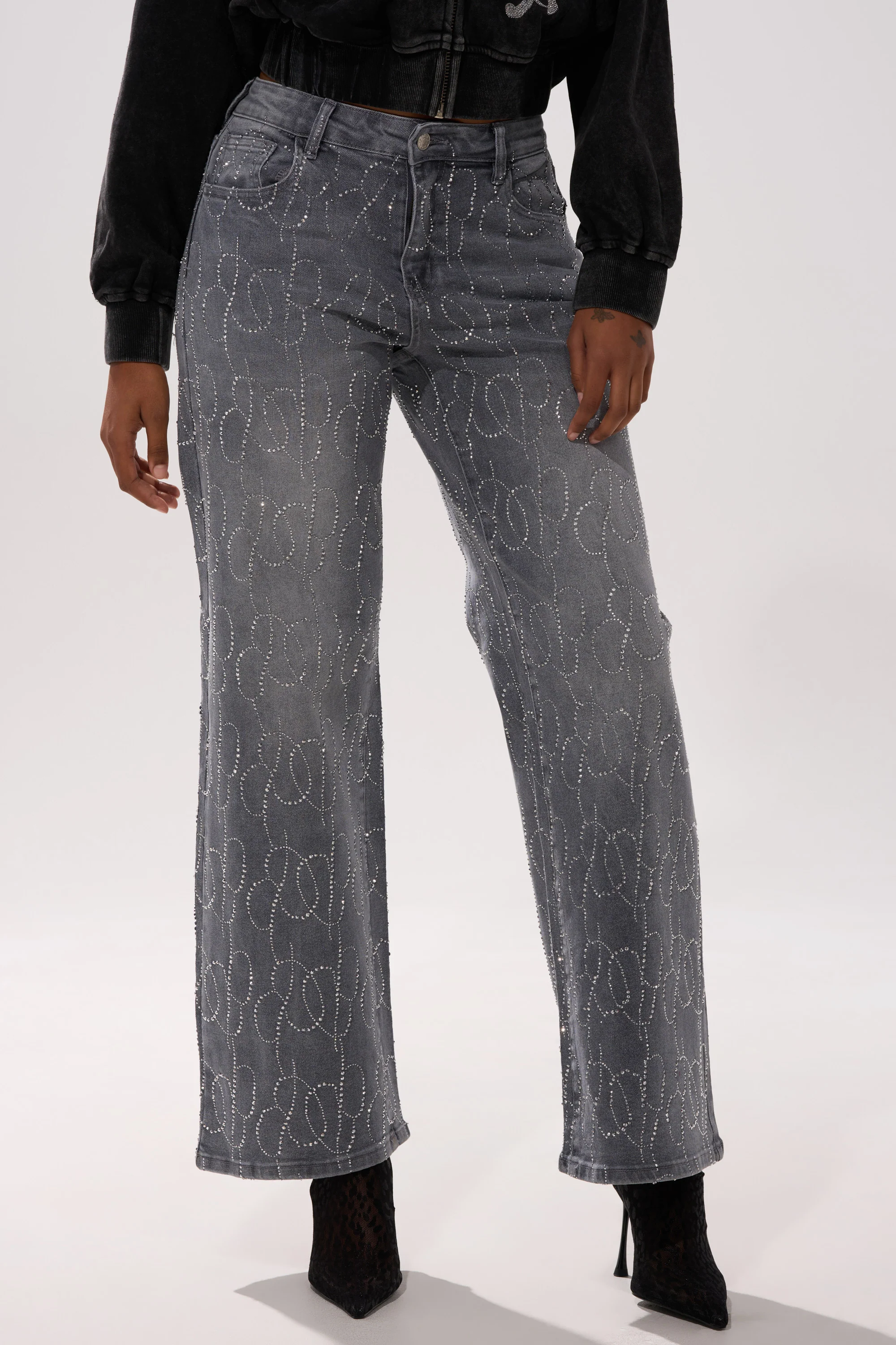 PERFECT LIKE ME EMBELLISHED DENIM