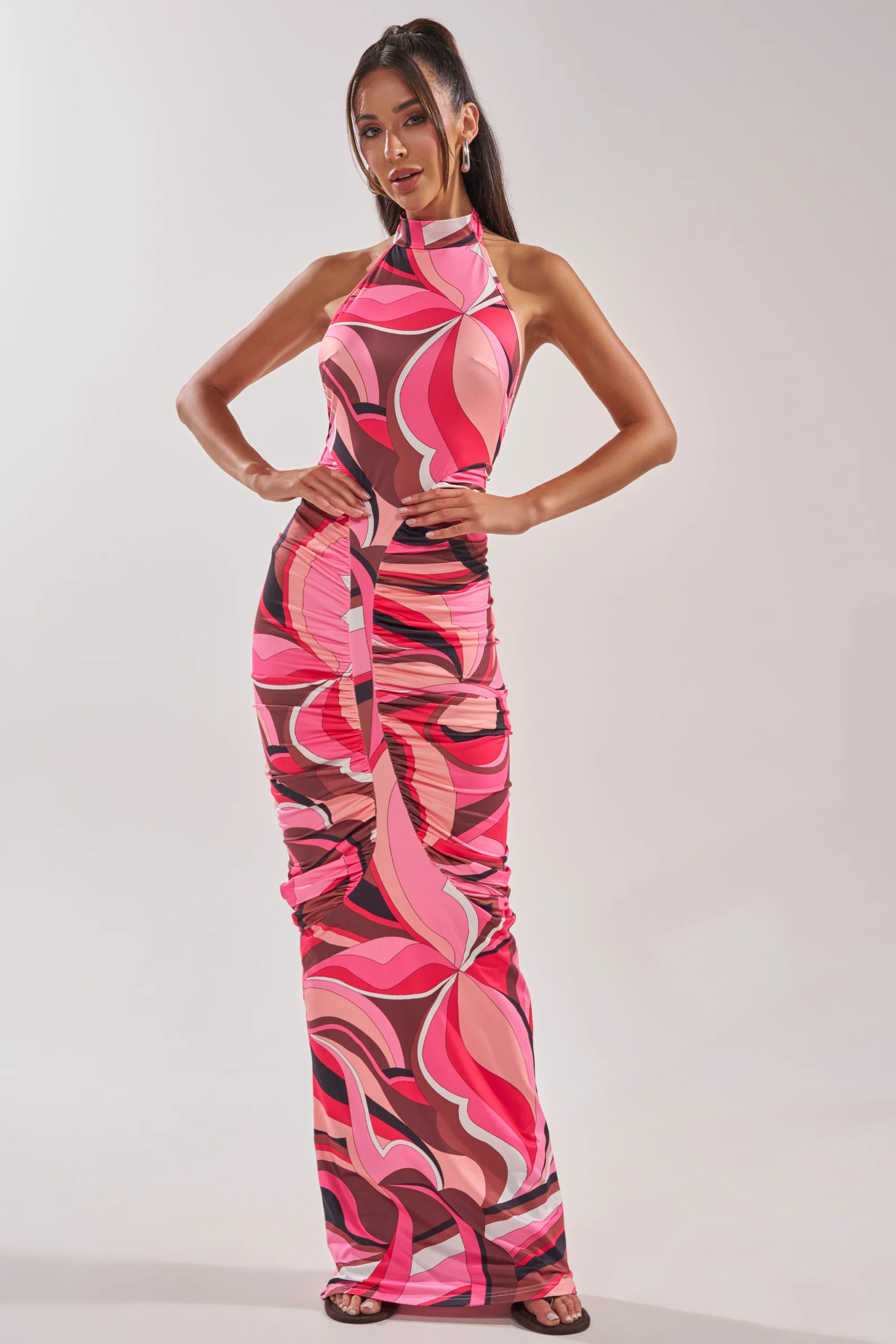 PERFECTLY EXTRA HIGH NECK PRINTED MAXI DRESS - Image 3