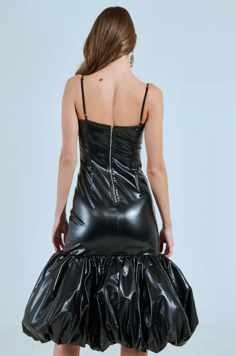 PHOEBE BUBBLE MIDI DRESS IN PU - Image 5