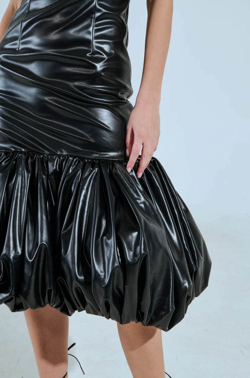 PHOEBE BUBBLE MIDI DRESS IN PU - Image 7