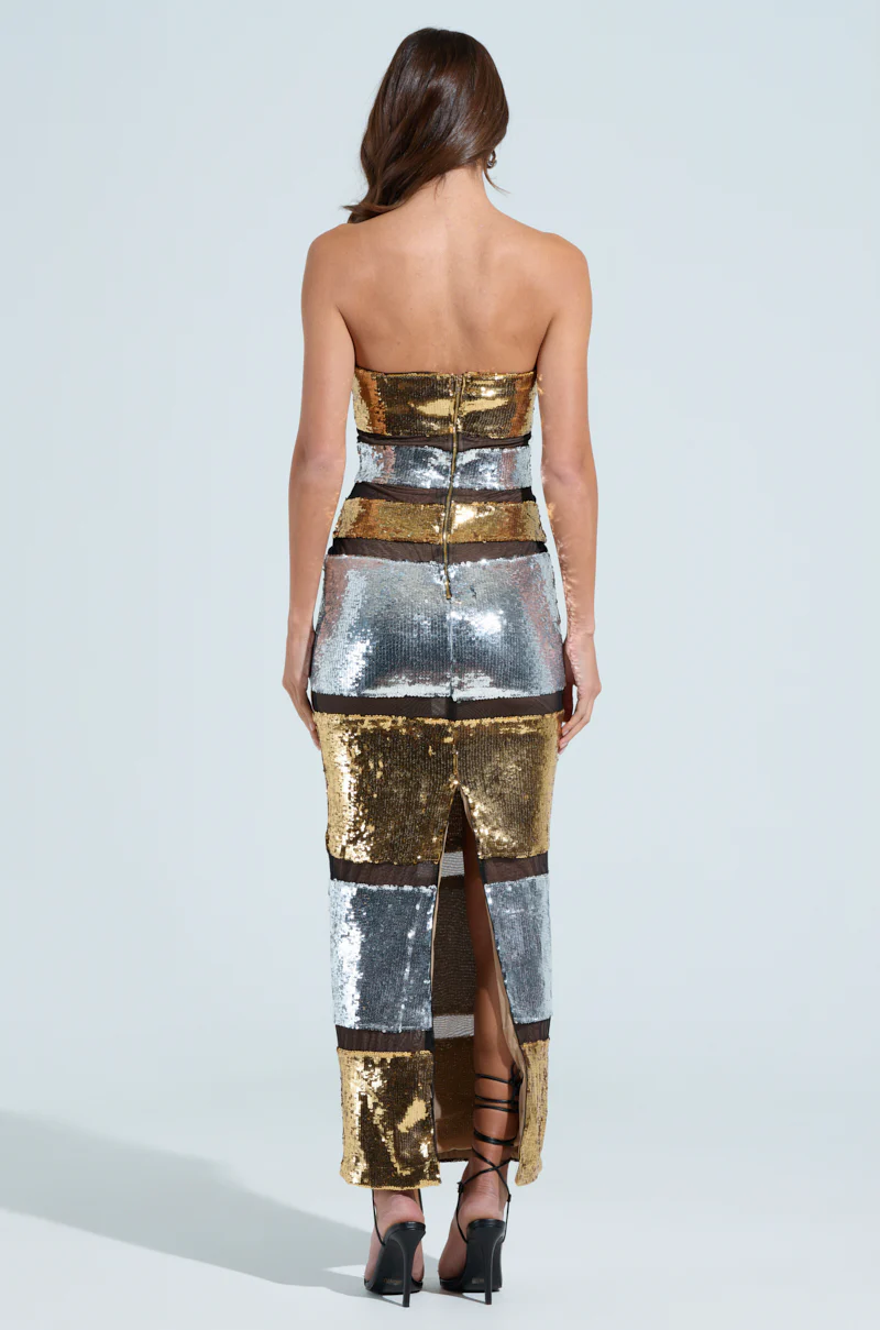 PHOEBE LAYERED SEQUIN MAXI DRESS - Image 4