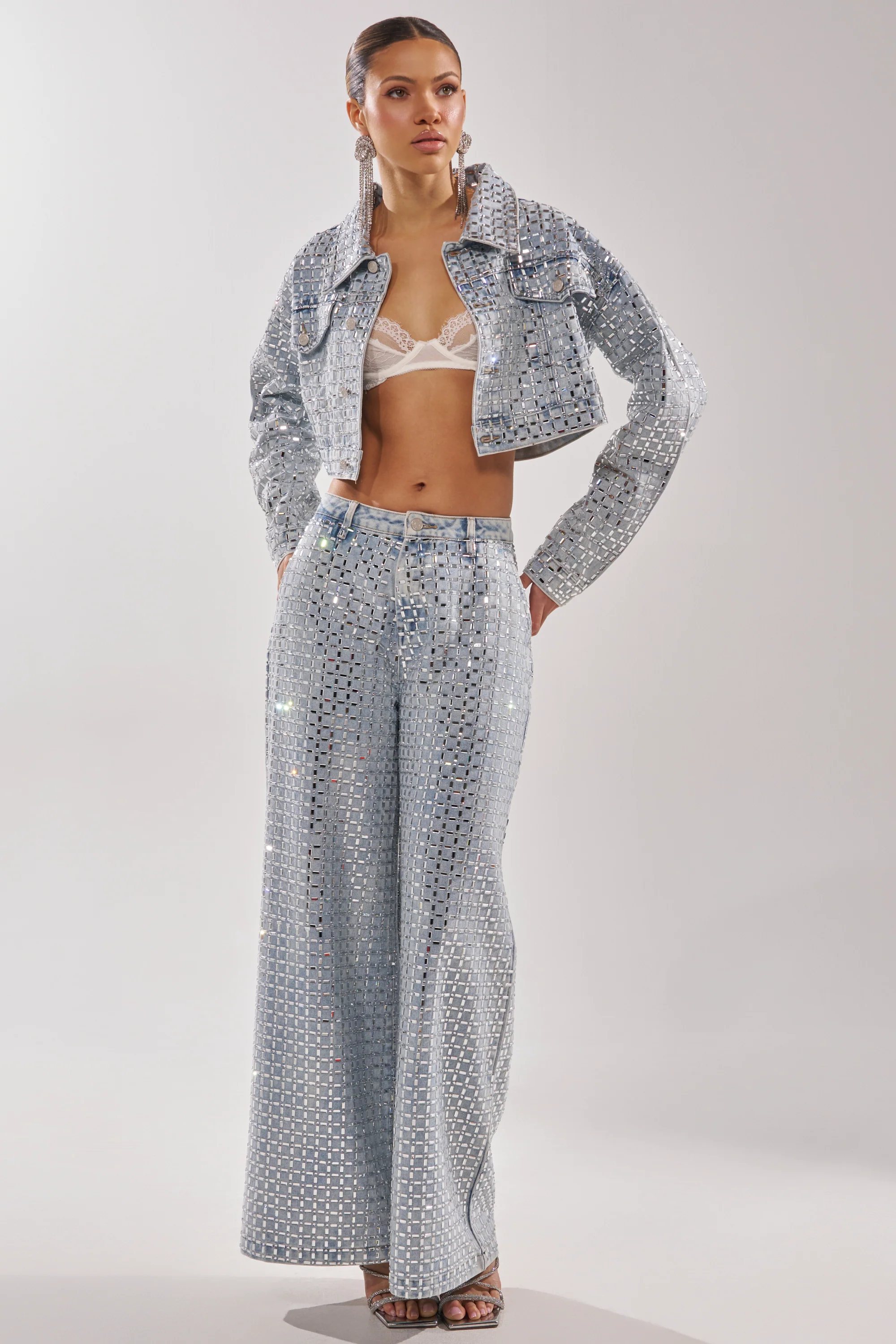 PICK N CHOOSE RHINESTONE DENIM JACKET - Image 10