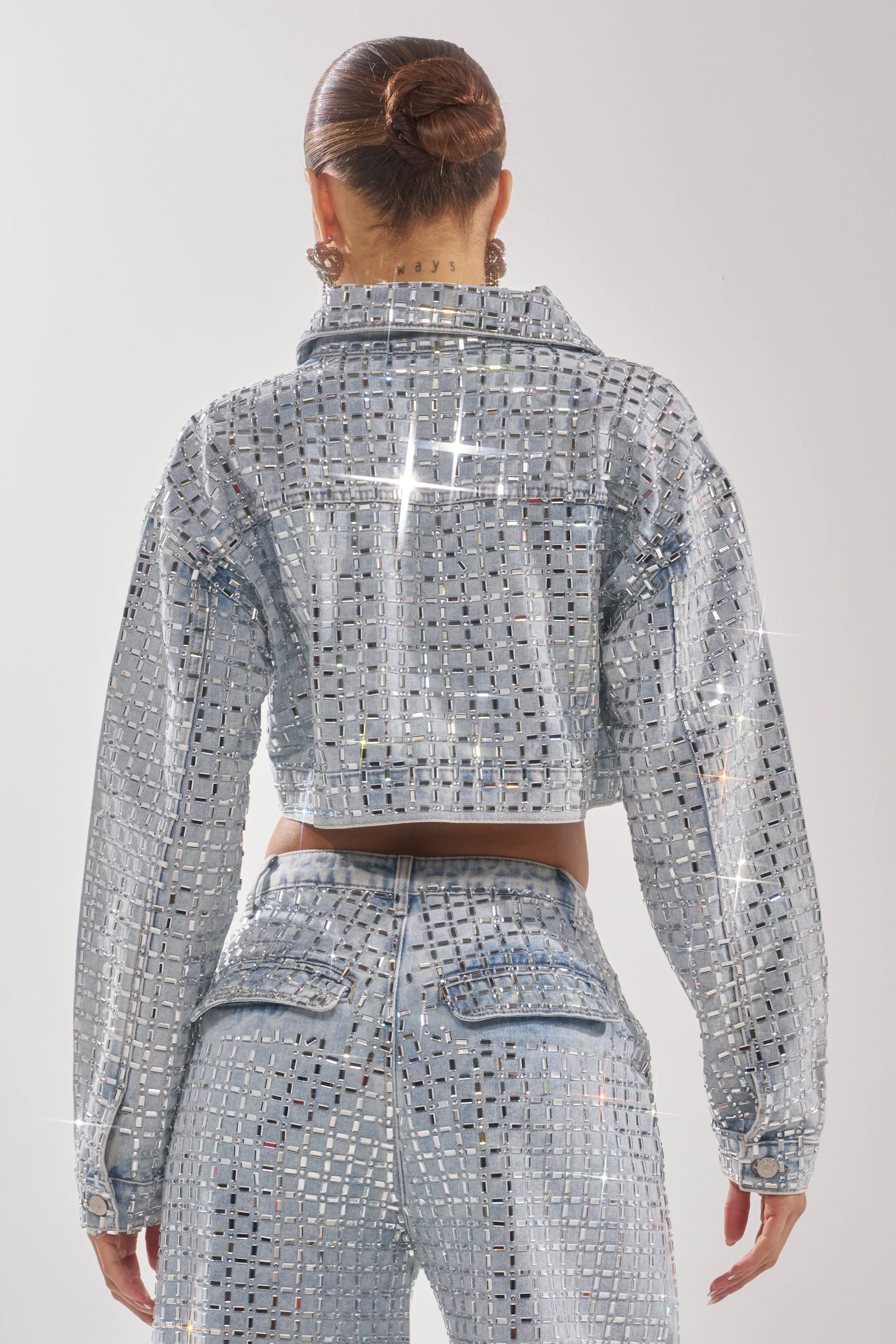 PICK N CHOOSE RHINESTONE DENIM JACKET - Image 7