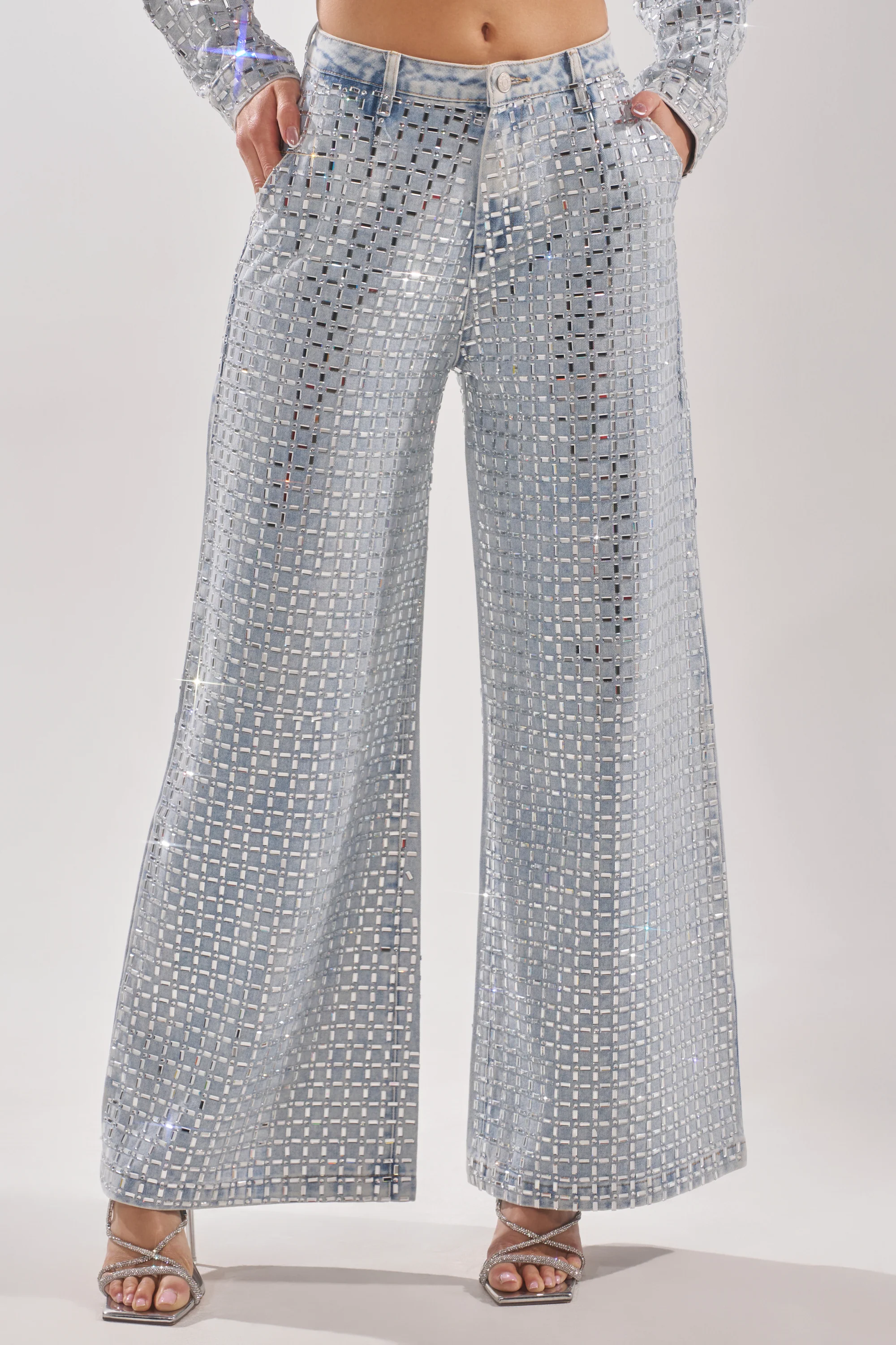 PICK N CHOOSE RHINESTONE WIDE LEG DENIM - Image 3