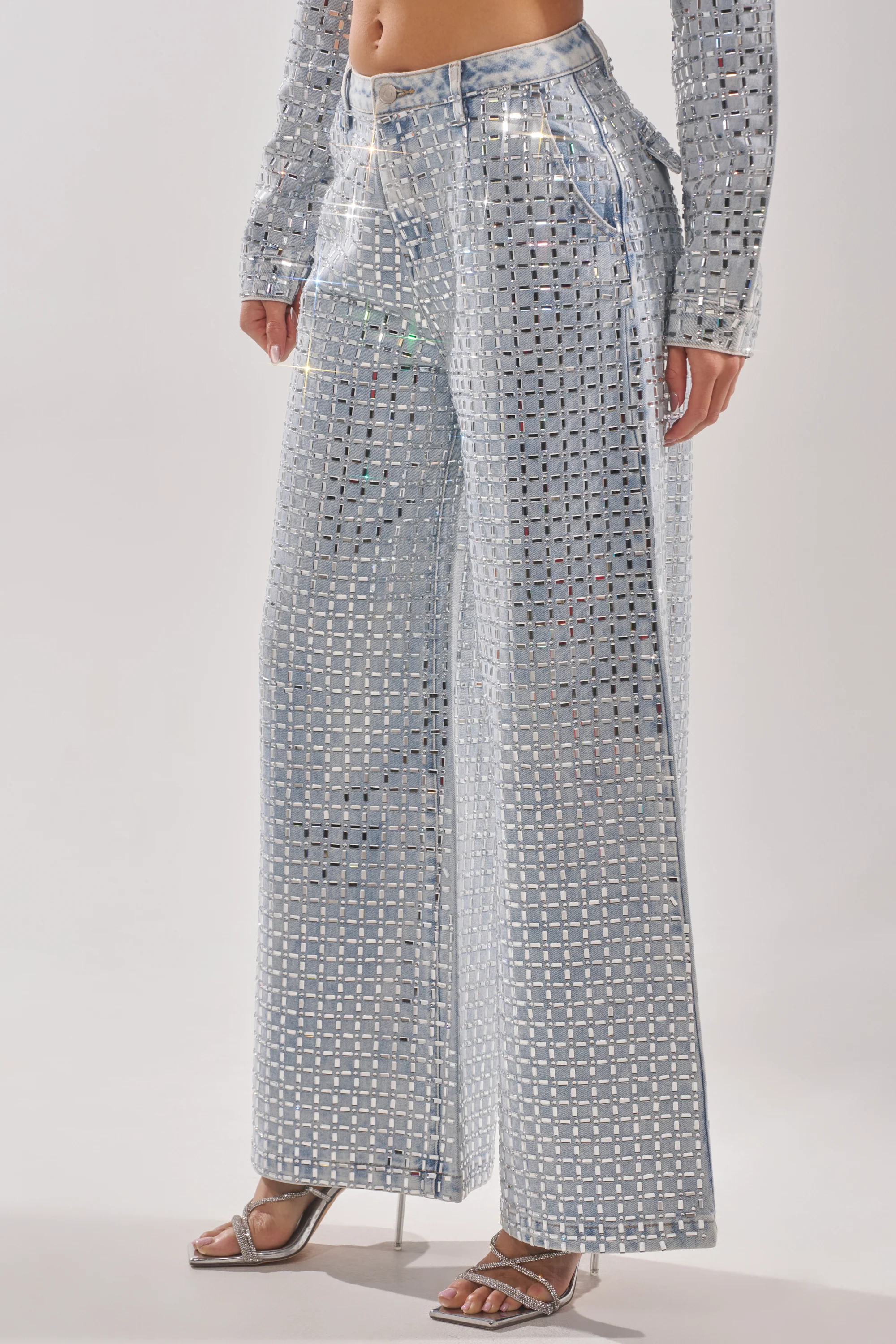 PICK N CHOOSE RHINESTONE WIDE LEG DENIM - Image 4