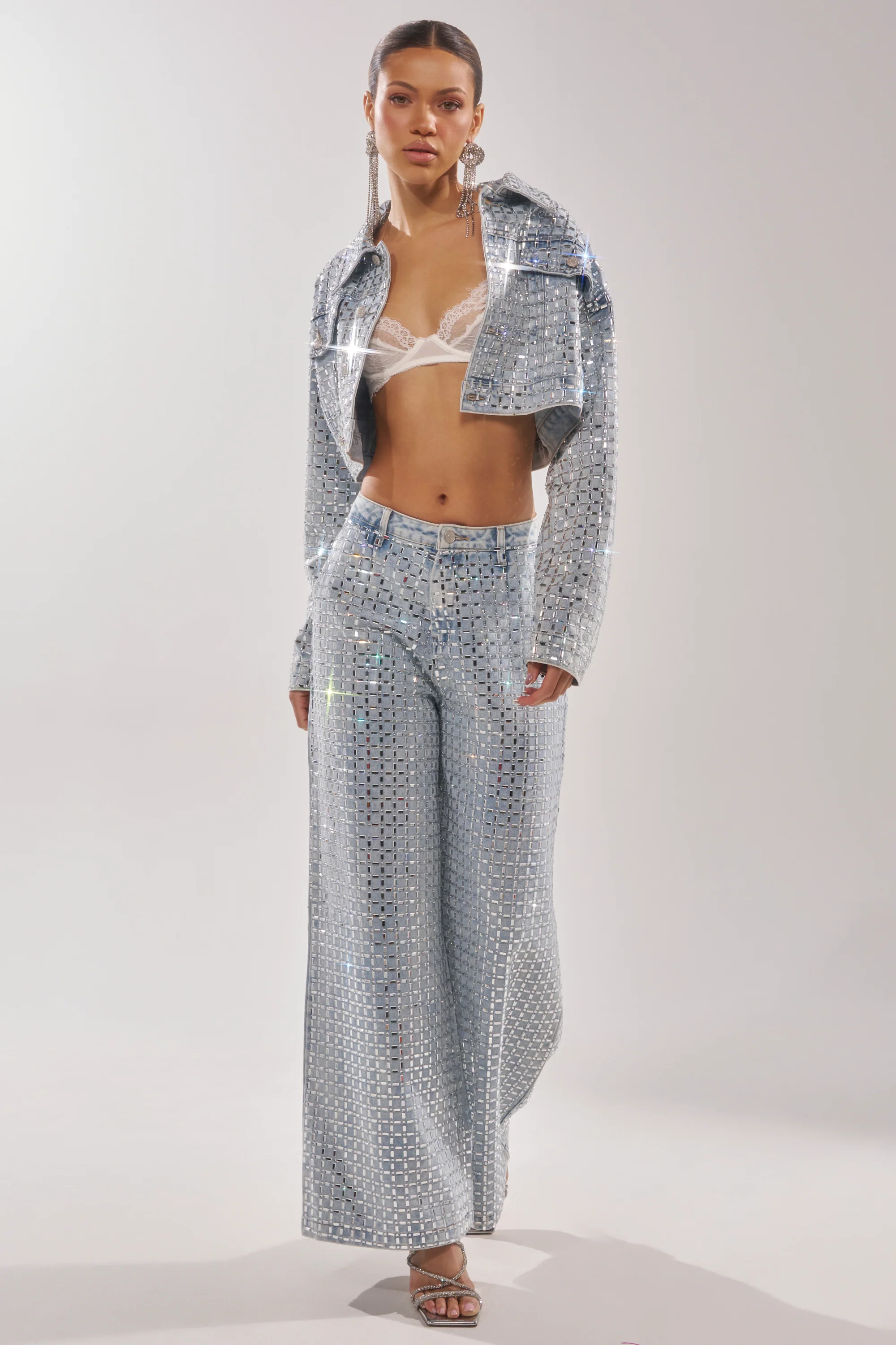 PICK N CHOOSE RHINESTONE WIDE LEG DENIM - Image 8