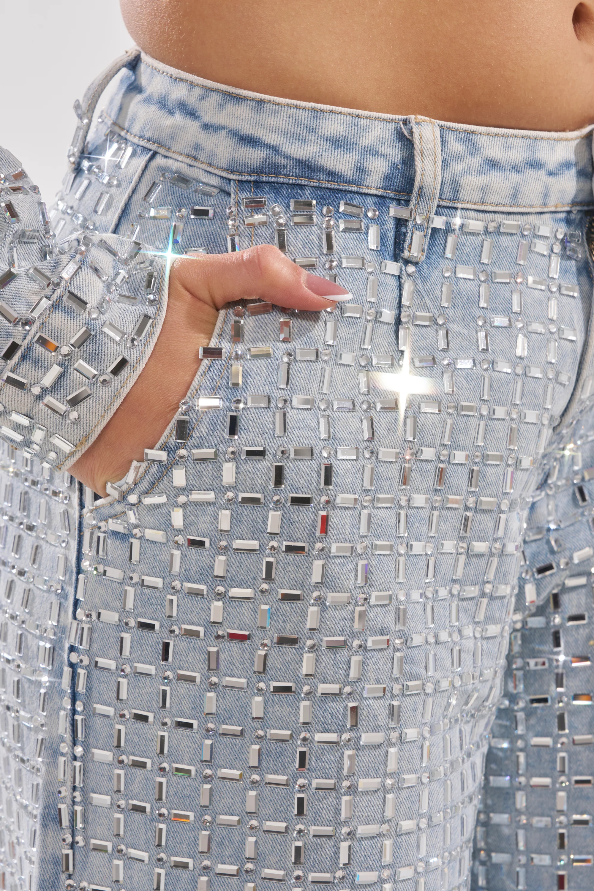PICK N CHOOSE RHINESTONE WIDE LEG DENIM - Image 9