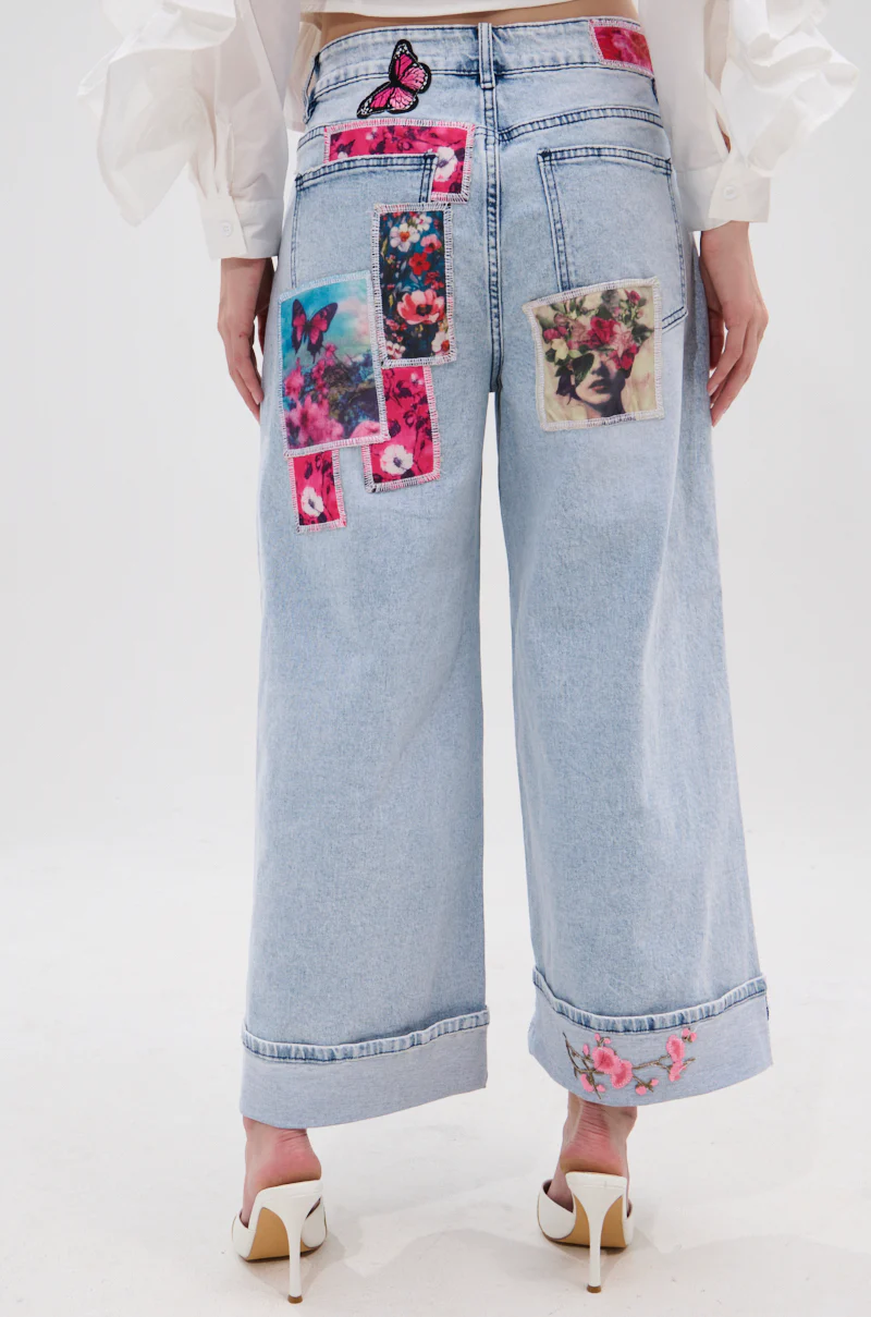 PICTURE PERFECT PATCHWORK DENIM JEANS - Image 5