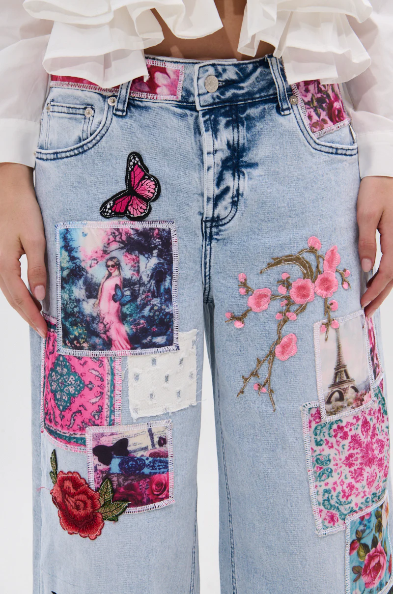 PICTURE PERFECT PATCHWORK DENIM JEANS - Image 8