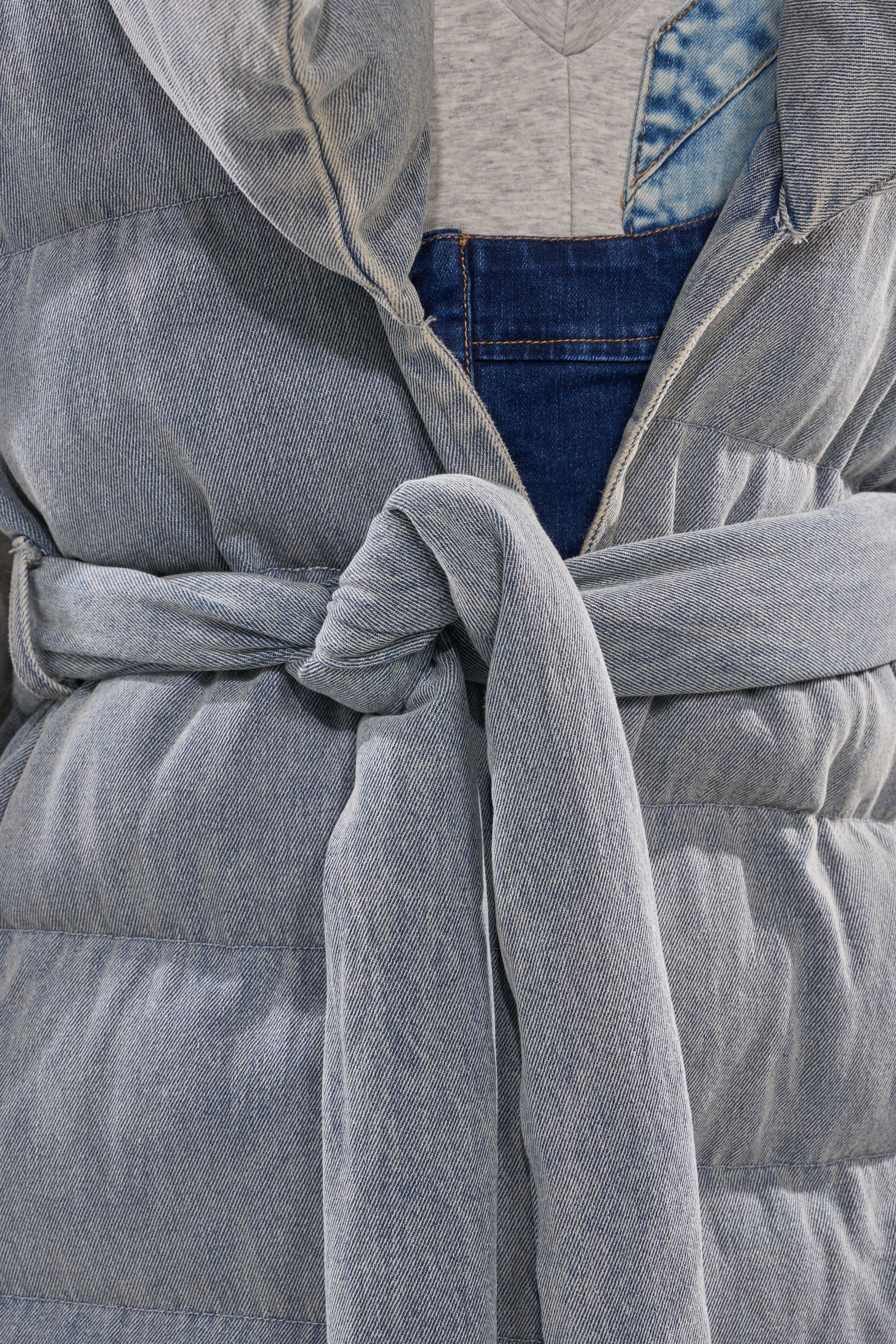 PILOT JONES LONG LINE PUFFER VEST IN DENIM - Image 6