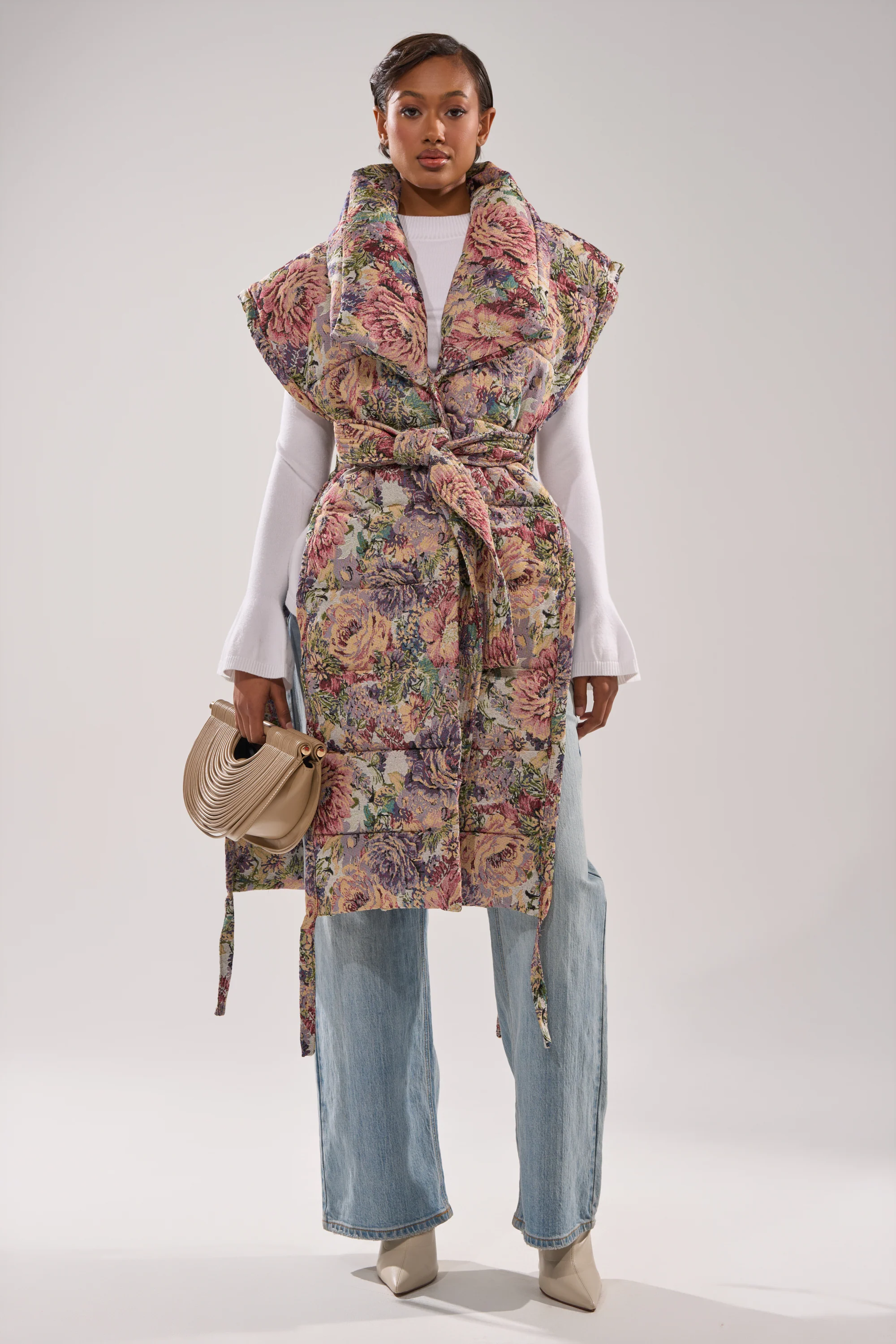 PILOT JONES LONGLINE PUFFER VEST IN TAPESTRY - Image 2