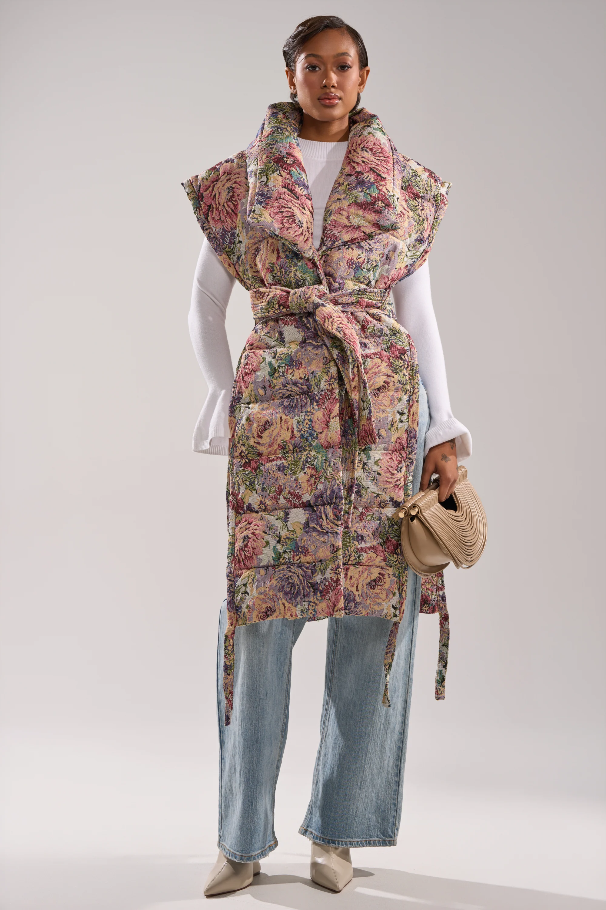 PILOT JONES LONGLINE PUFFER VEST IN TAPESTRY - Image 4