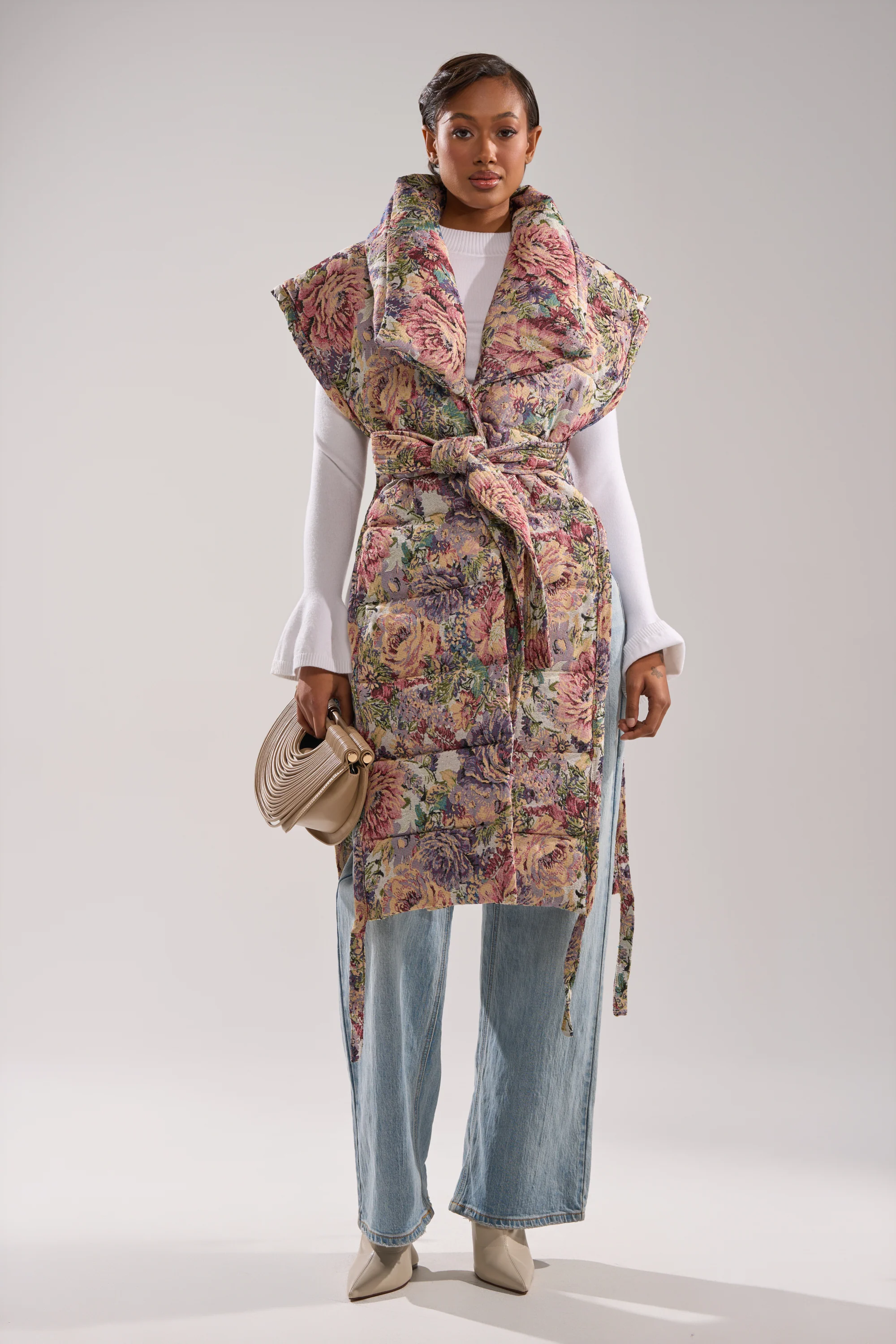 PILOT JONES LONGLINE PUFFER VEST IN TAPESTRY - Image 5