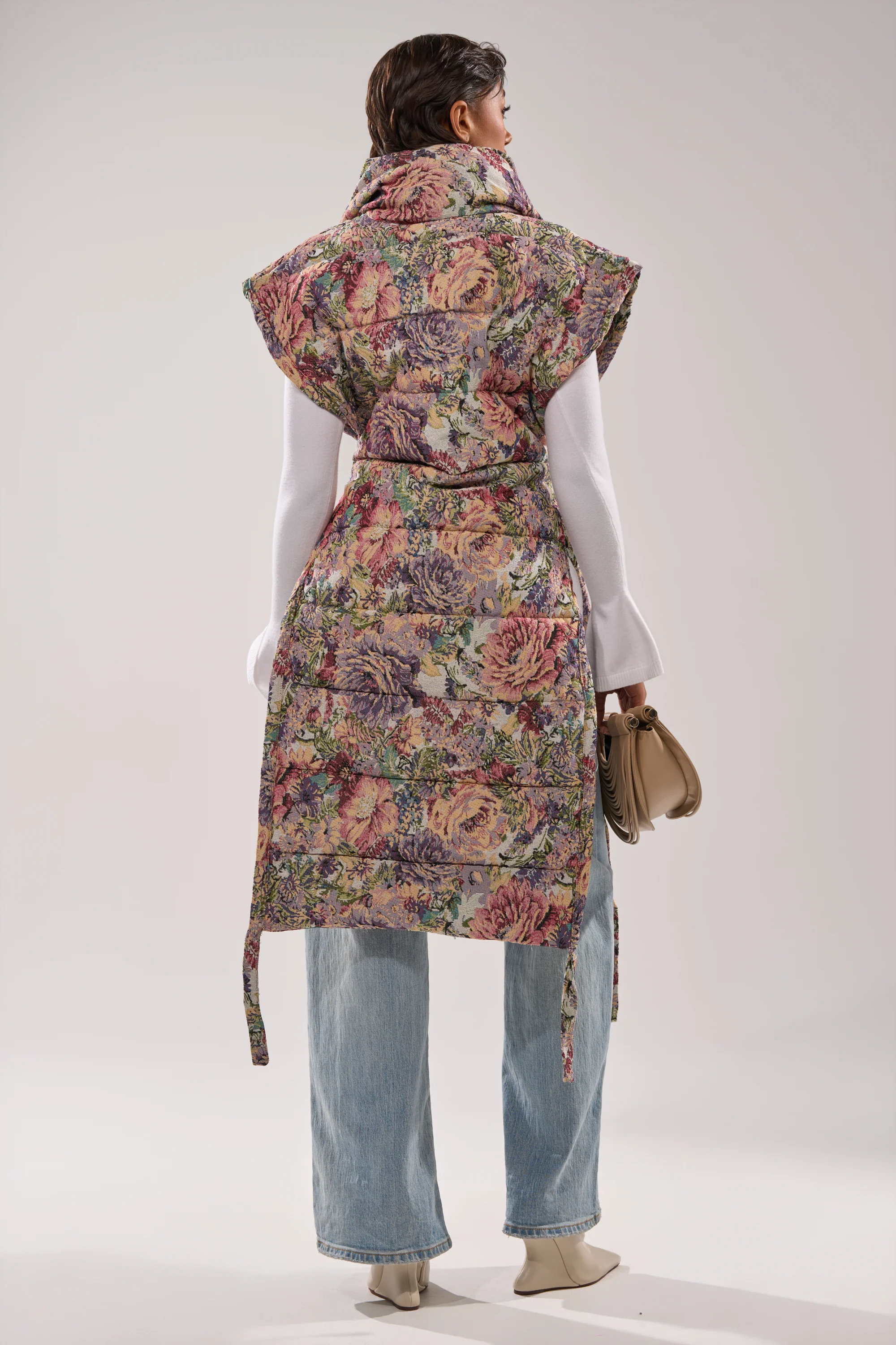 PILOT JONES LONGLINE PUFFER VEST IN TAPESTRY - Image 7