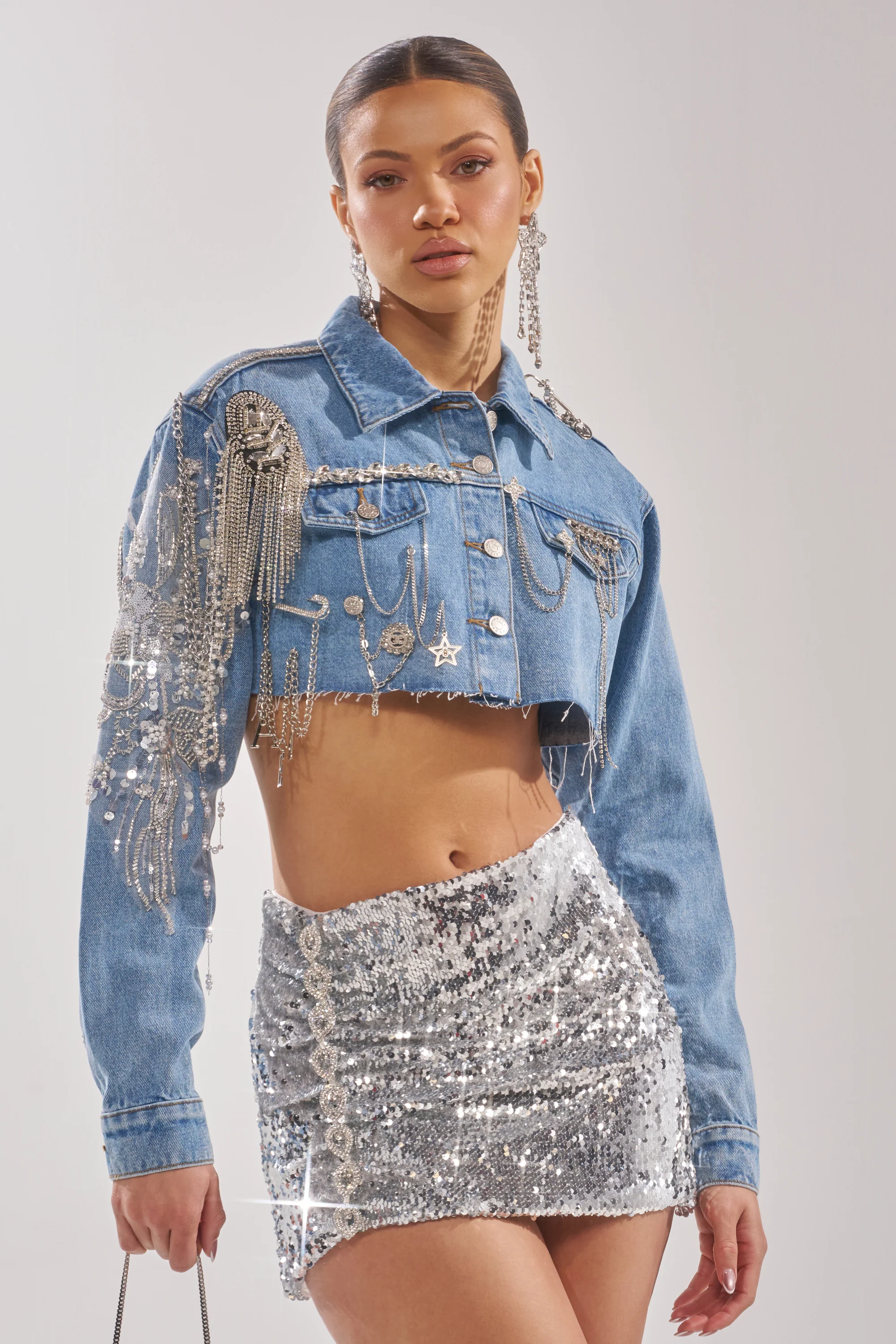 PIPER EMBELLISHED DENIM JACKET