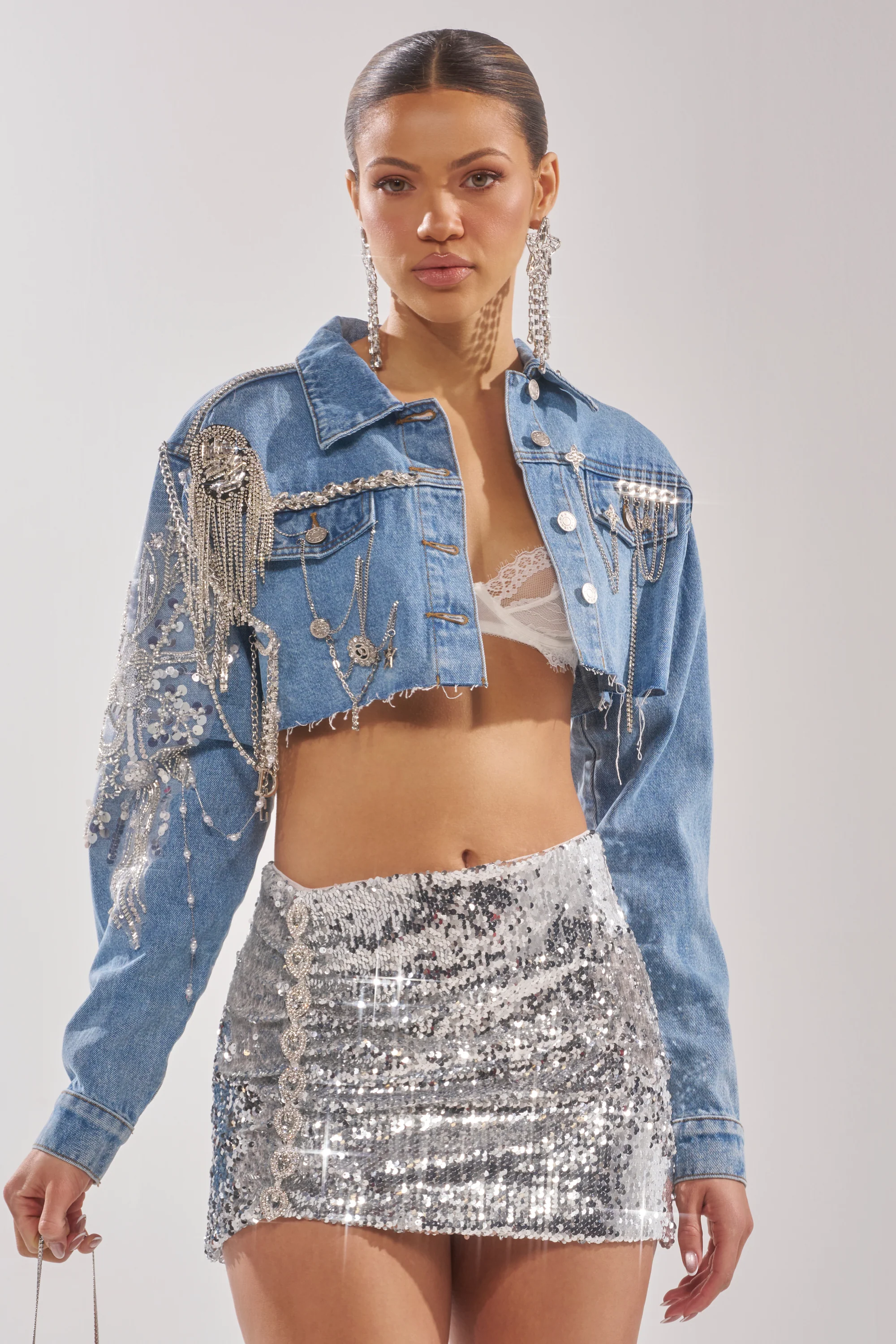 PIPER EMBELLISHED DENIM JACKET - Image 2