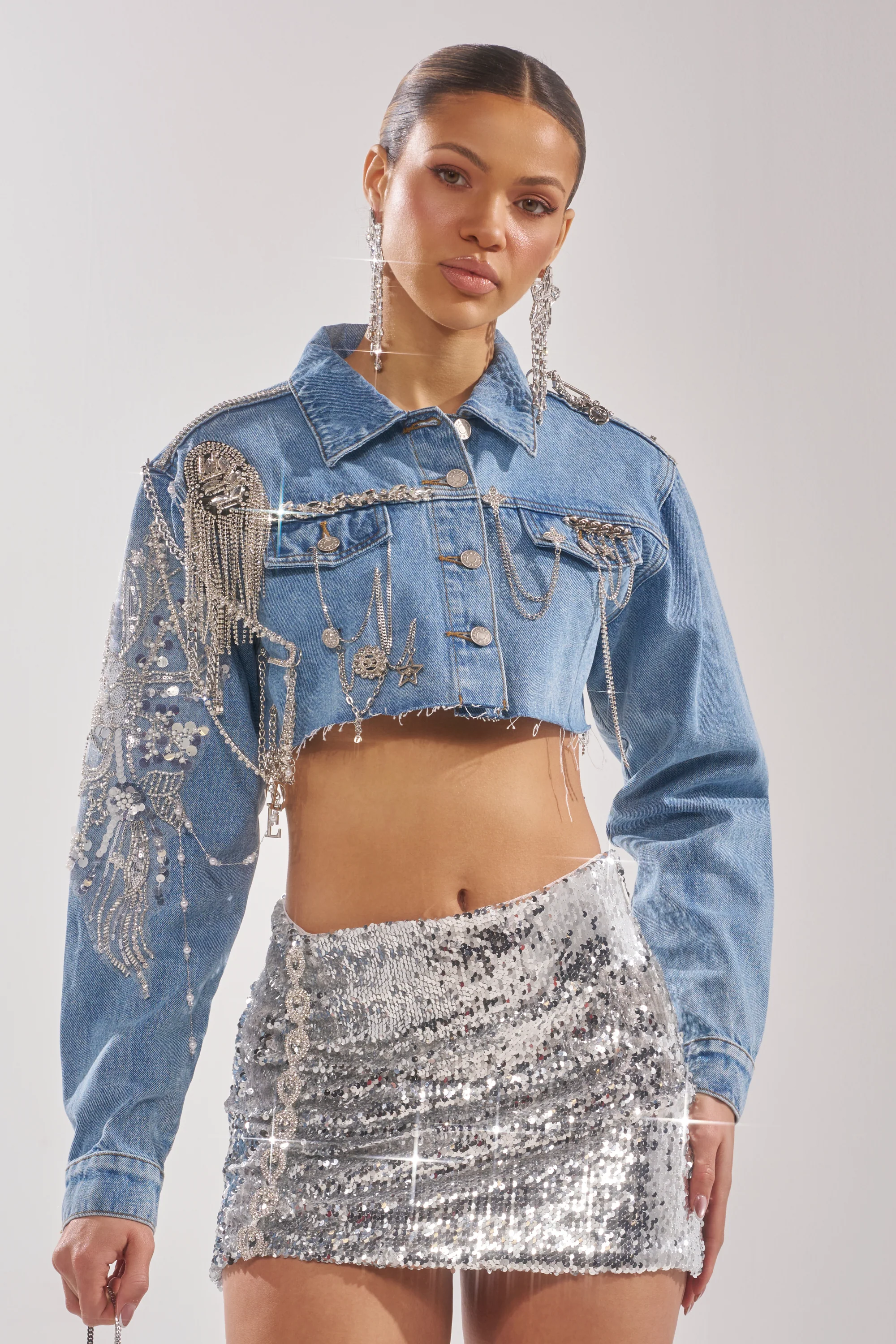 PIPER EMBELLISHED DENIM JACKET - Image 4