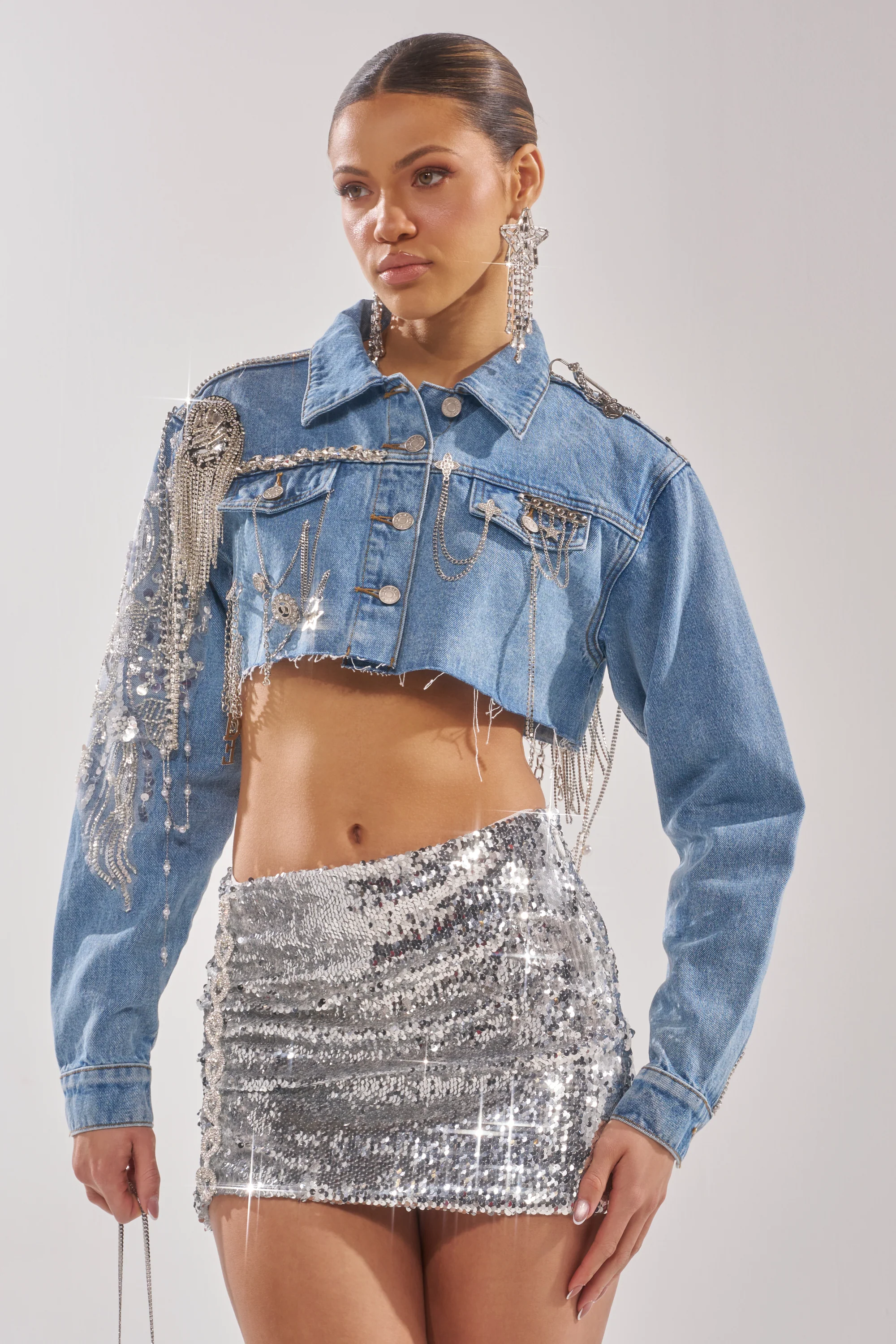 PIPER EMBELLISHED DENIM JACKET - Image 6