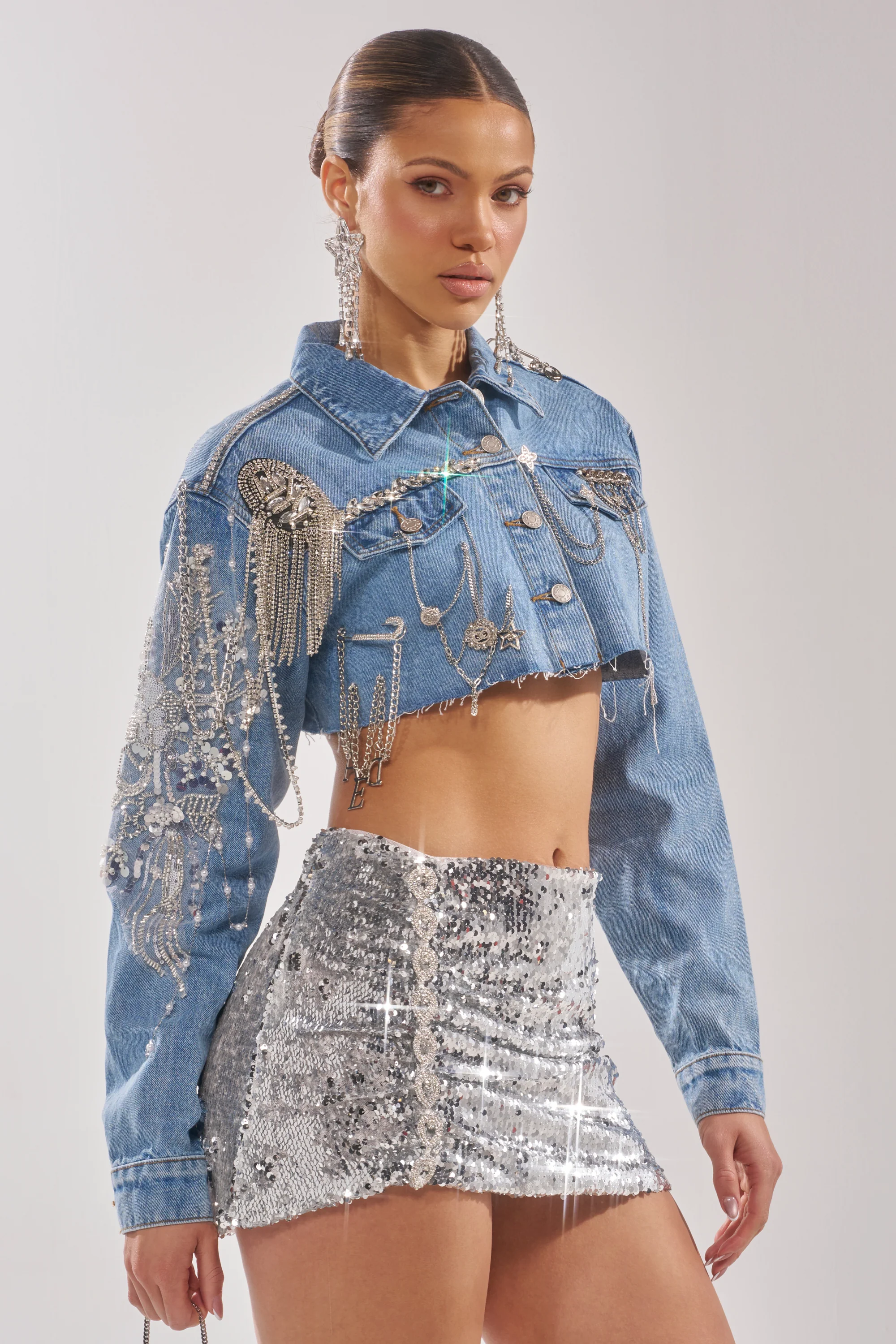 PIPER EMBELLISHED DENIM JACKET - Image 7