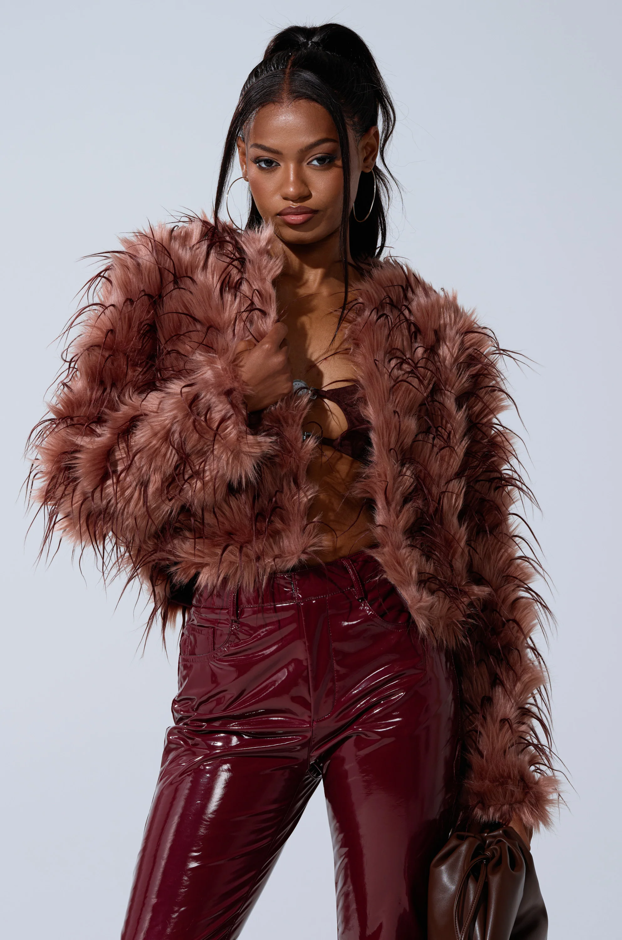 PIPER TEXTURED FAUX FUR COAT - Image 2