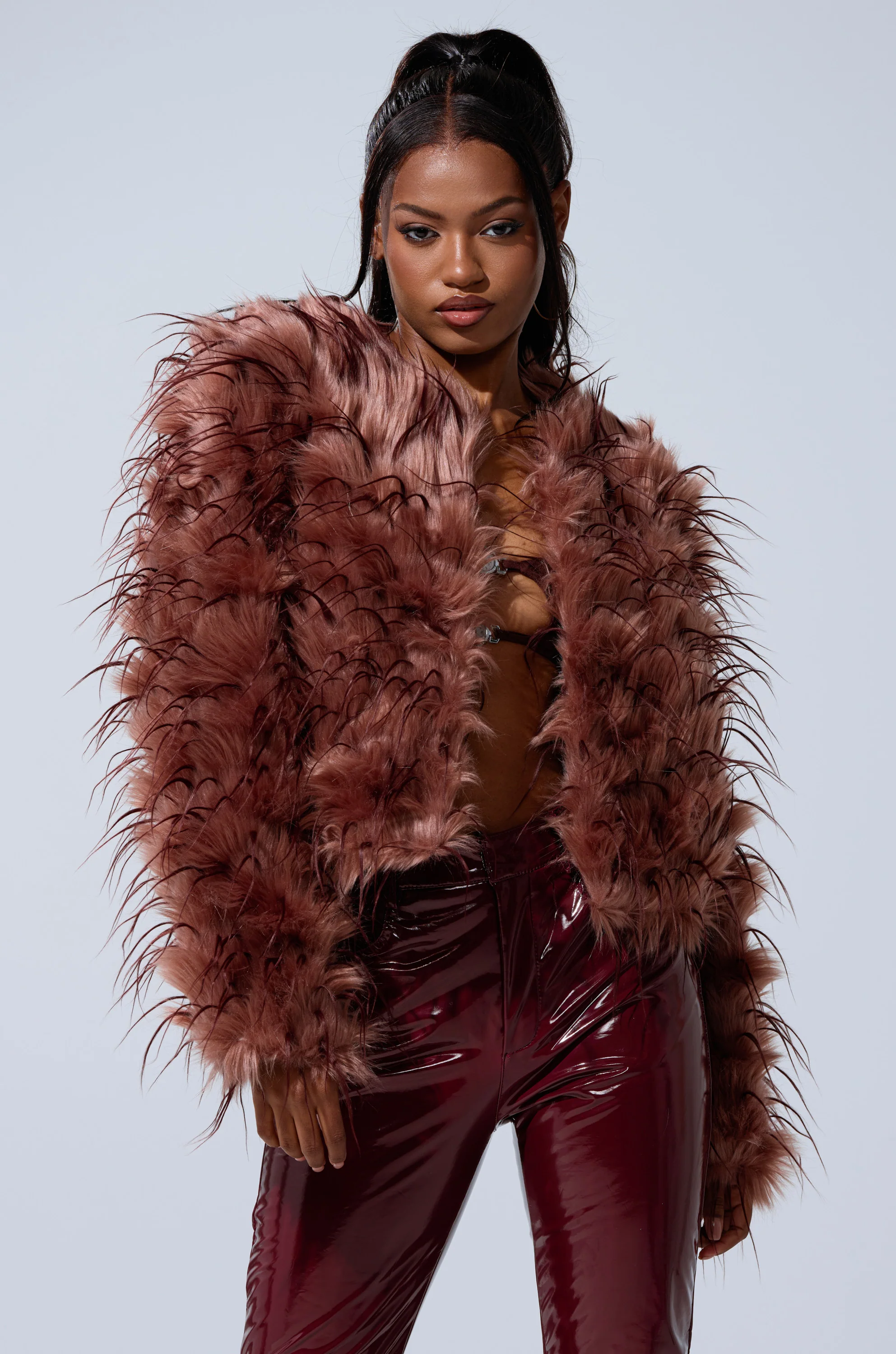PIPER TEXTURED FAUX FUR COAT - Image 4