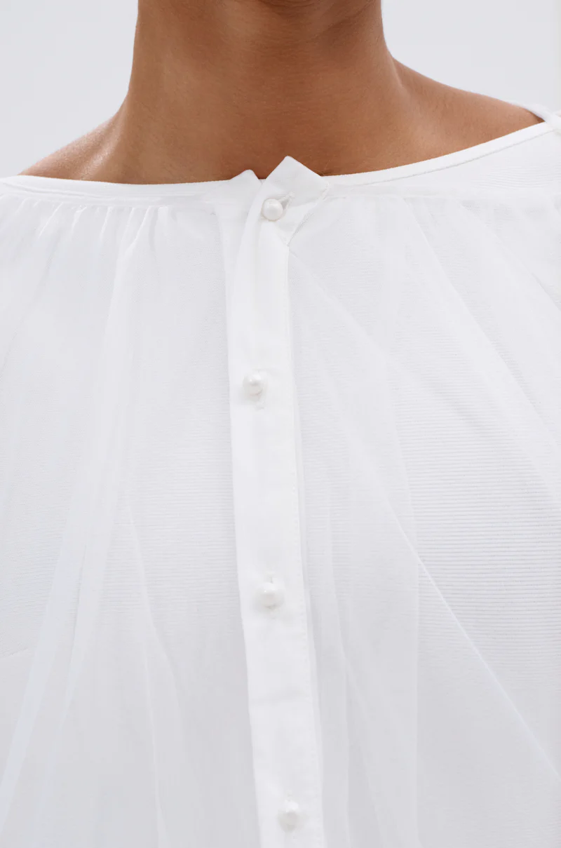 PIPER SOFT TULLE BLOUSE IN WHITE - Image 11