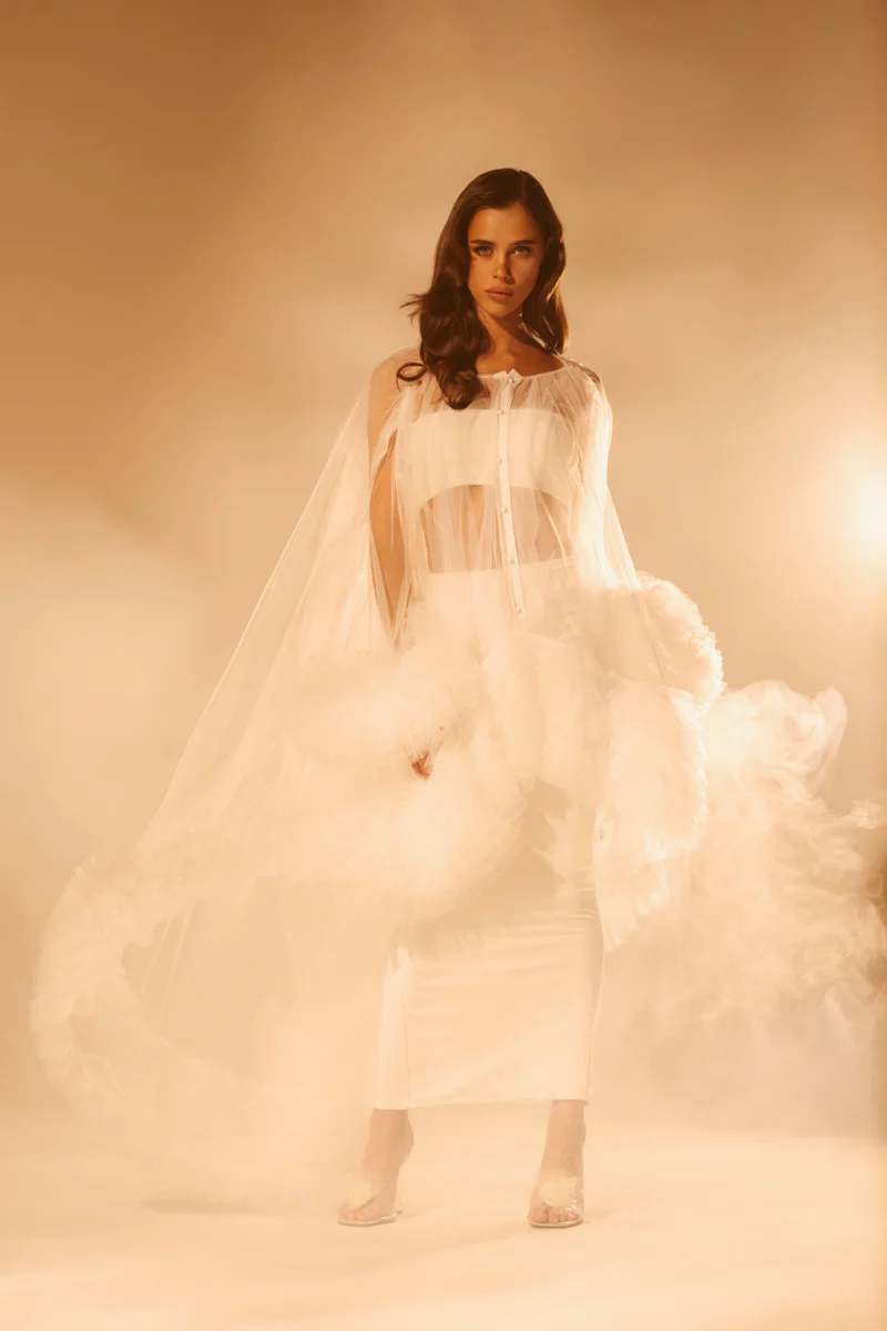 PIPER SOFT TULLE BLOUSE IN WHITE - Image 2
