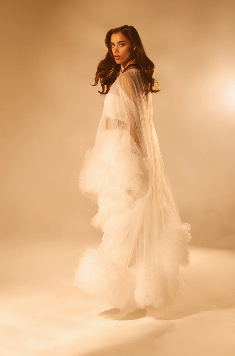 PIPER SOFT TULLE BLOUSE IN WHITE - Image 3