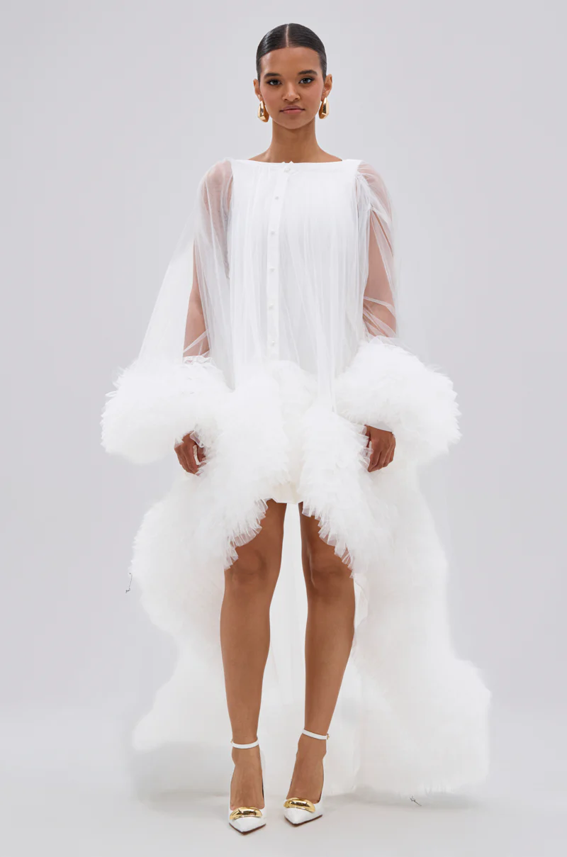 PIPER SOFT TULLE BLOUSE IN WHITE - Image 6