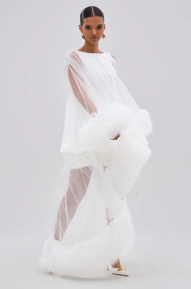 PIPER SOFT TULLE BLOUSE IN WHITE - Image 7