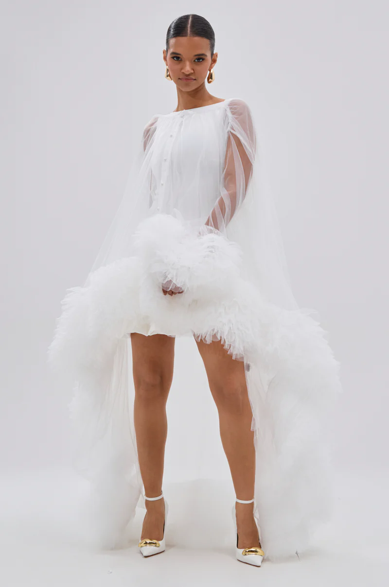 PIPER SOFT TULLE BLOUSE IN WHITE - Image 8