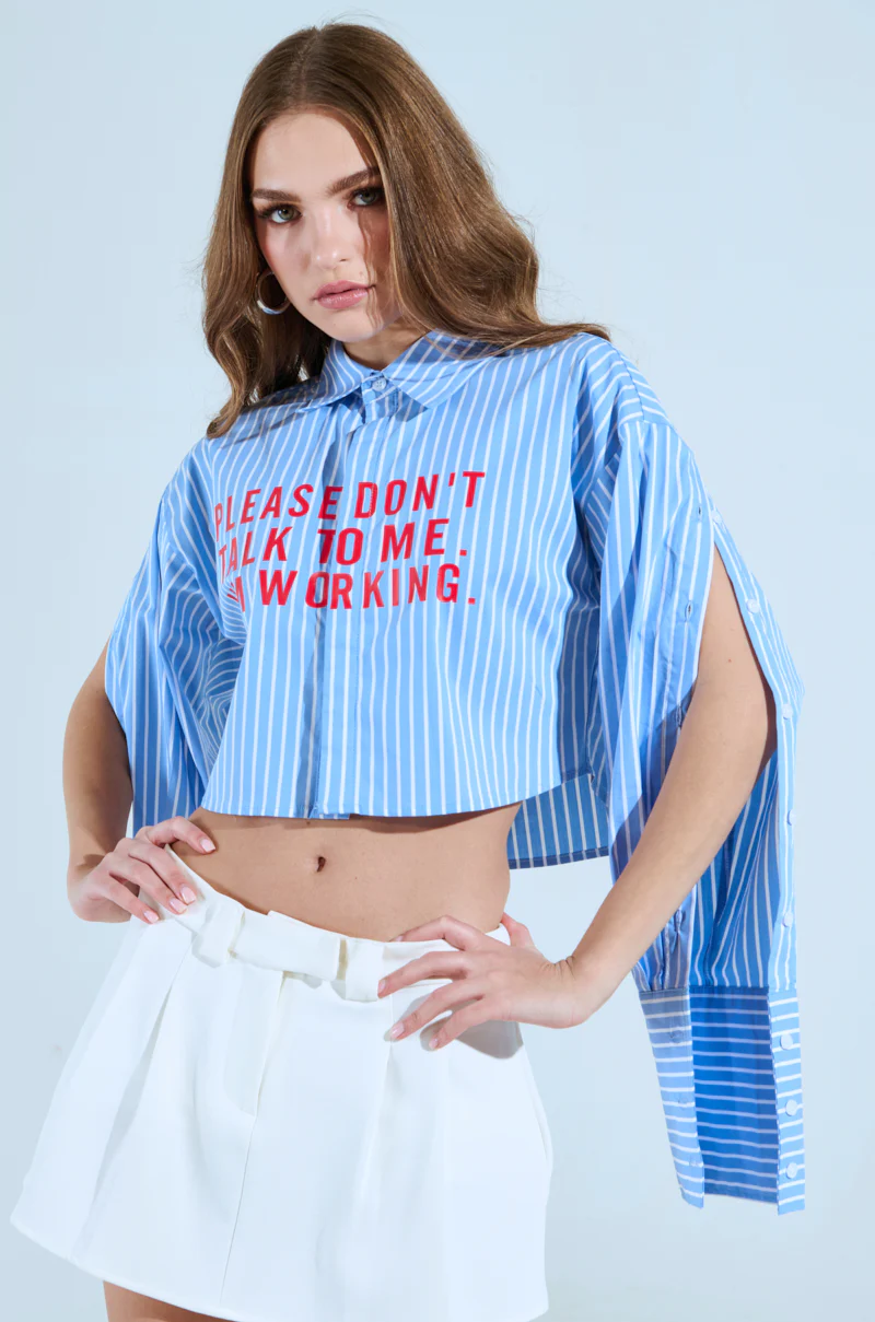 PLEASE DONT TALK TO ME BUTTON DOWN TOP - Image 2