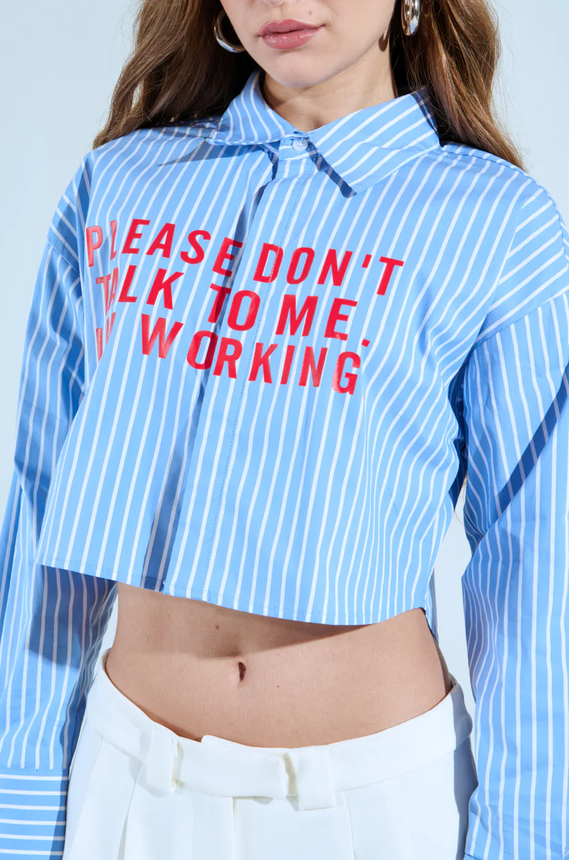 PLEASE DONT TALK TO ME BUTTON DOWN TOP - Image 8