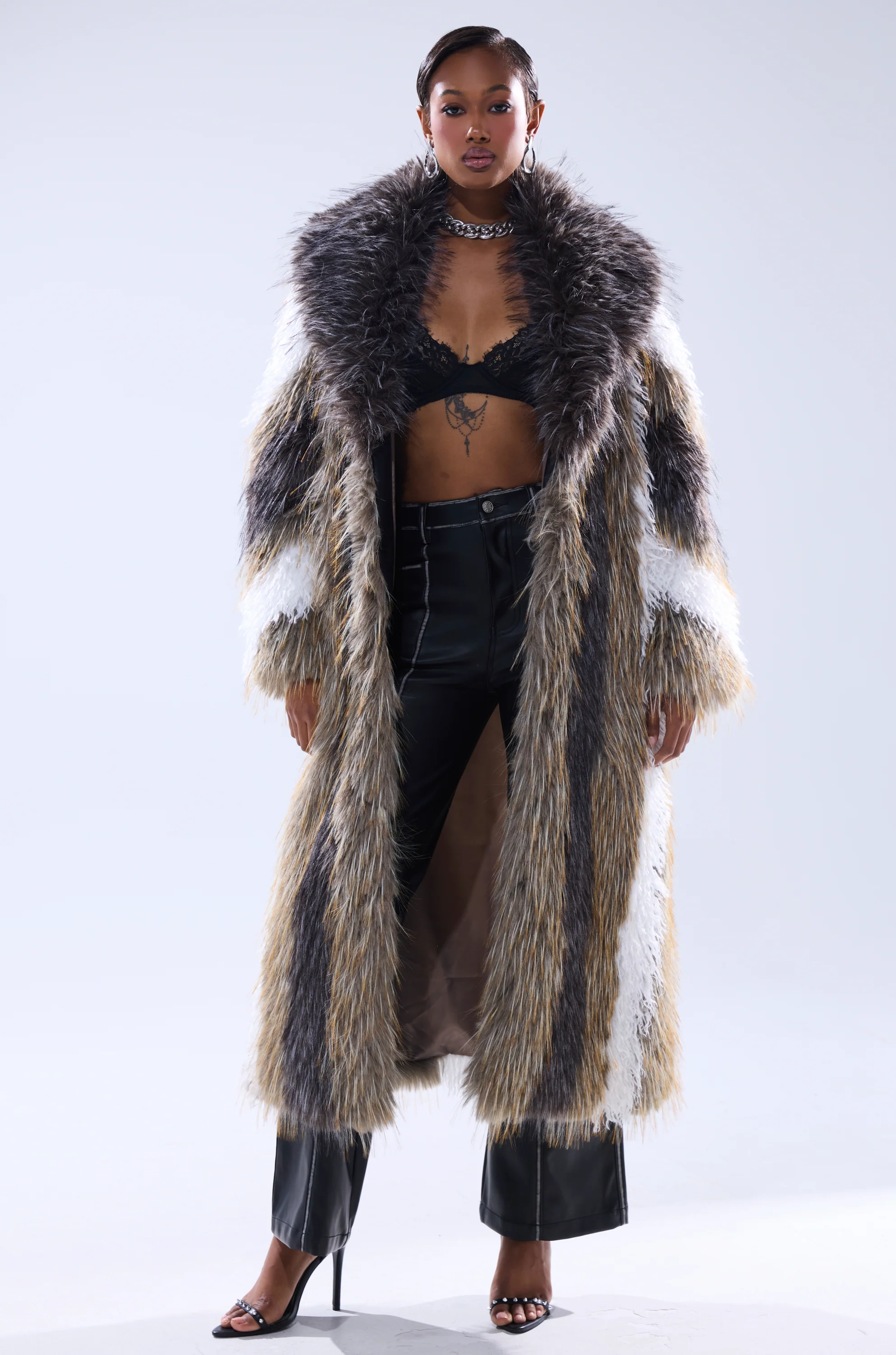 POISON IVY FAUX FUR COAT