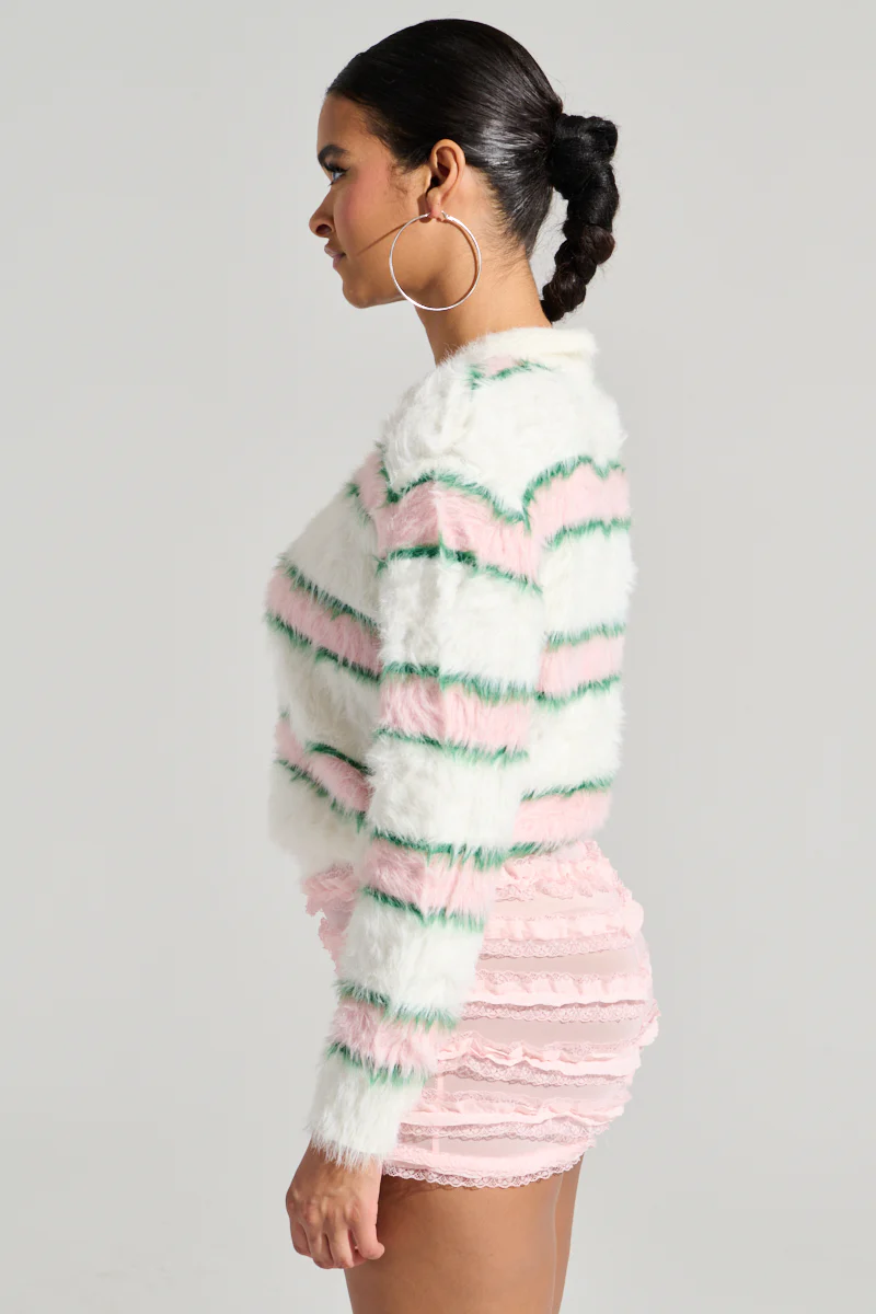 POLO PRINCESS STRIPED CROPPED SWEATER - Image 2