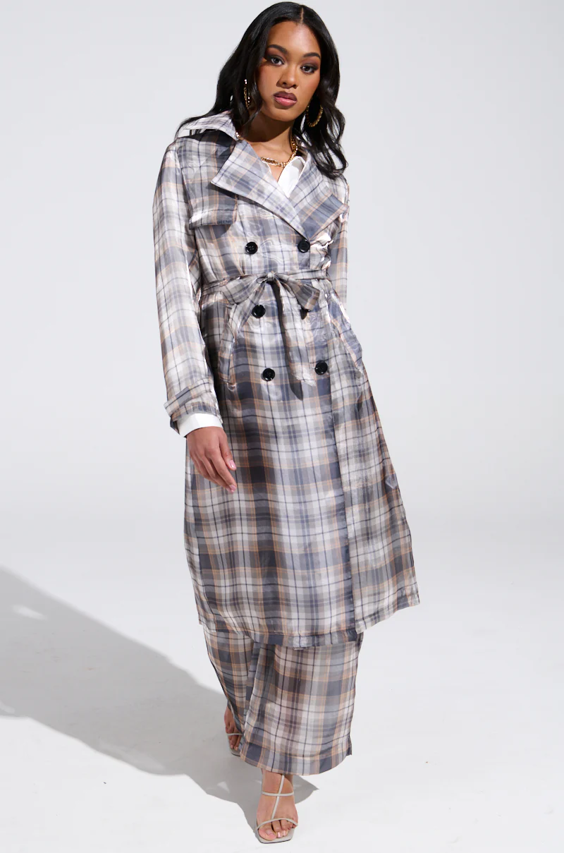 PLAID ABOUT YOU SHEER TRENCH - Image 6