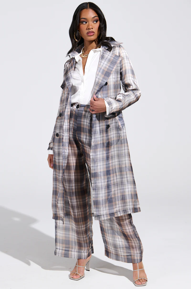 PLAID ABOUT YOU SHEER TRENCH - Image 7