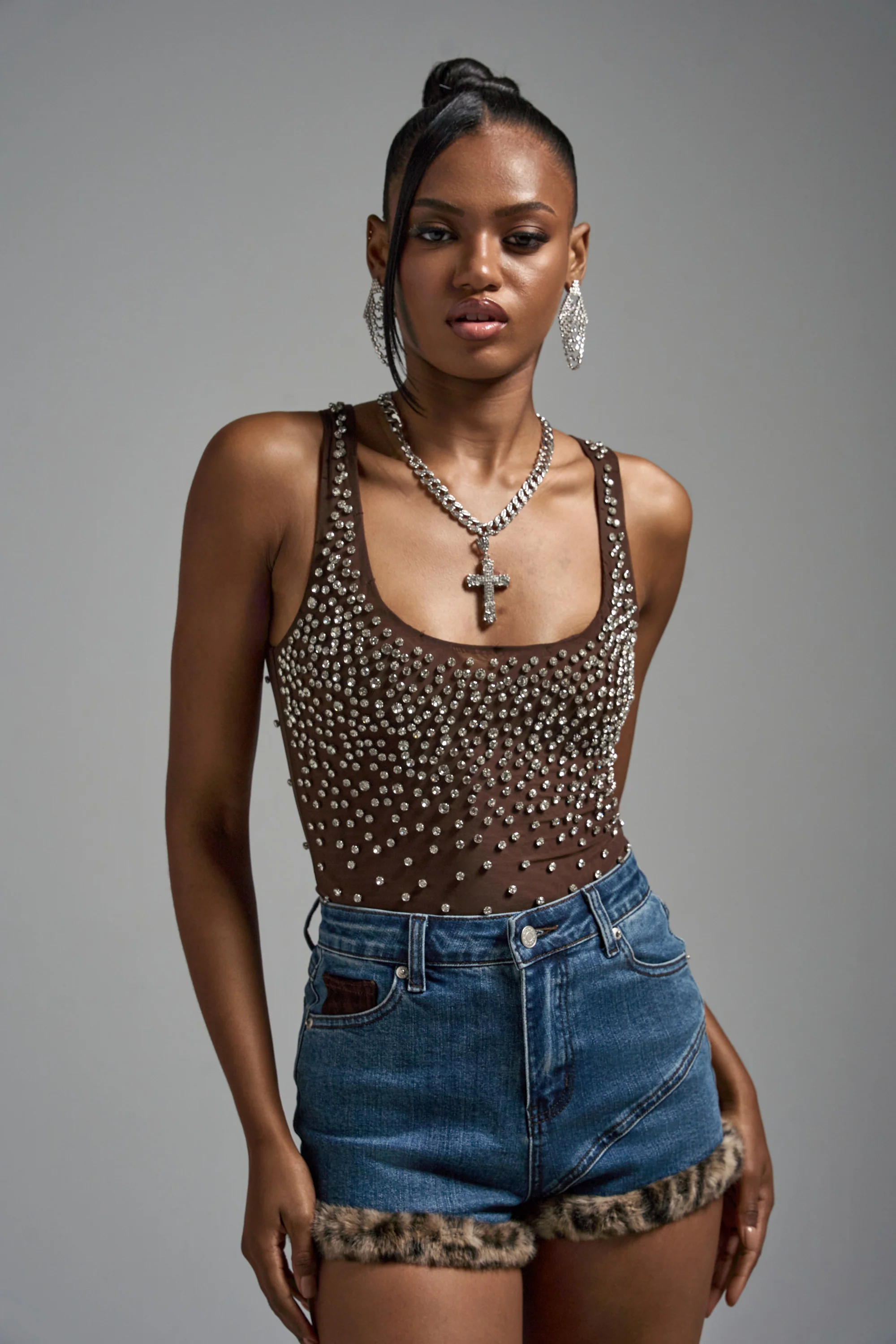 POP IT OFF QUEEN RHINESTONE BODYSUIT - Image 4