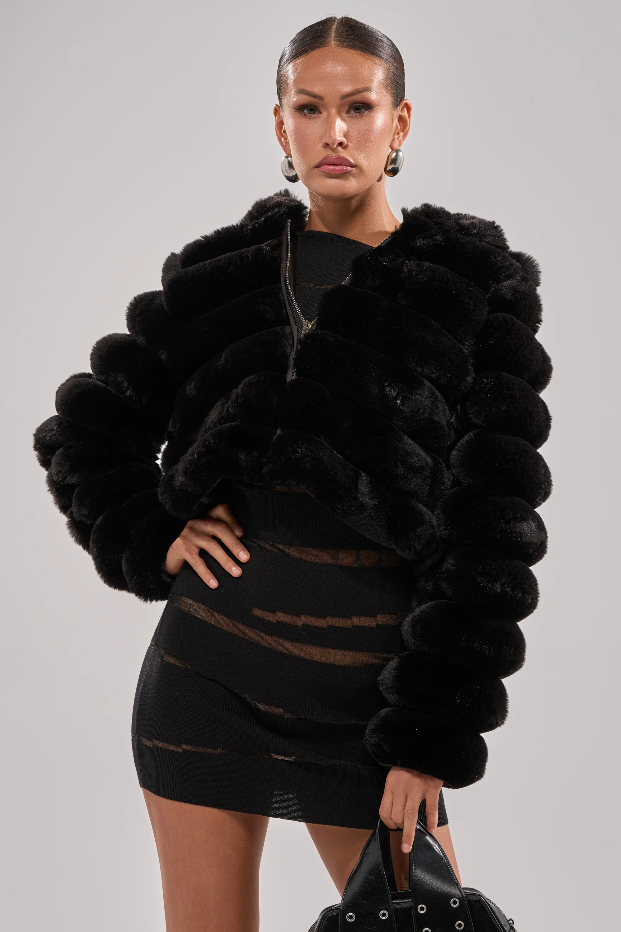 POPCORN FAUX FUR IN BLACK - Image 2