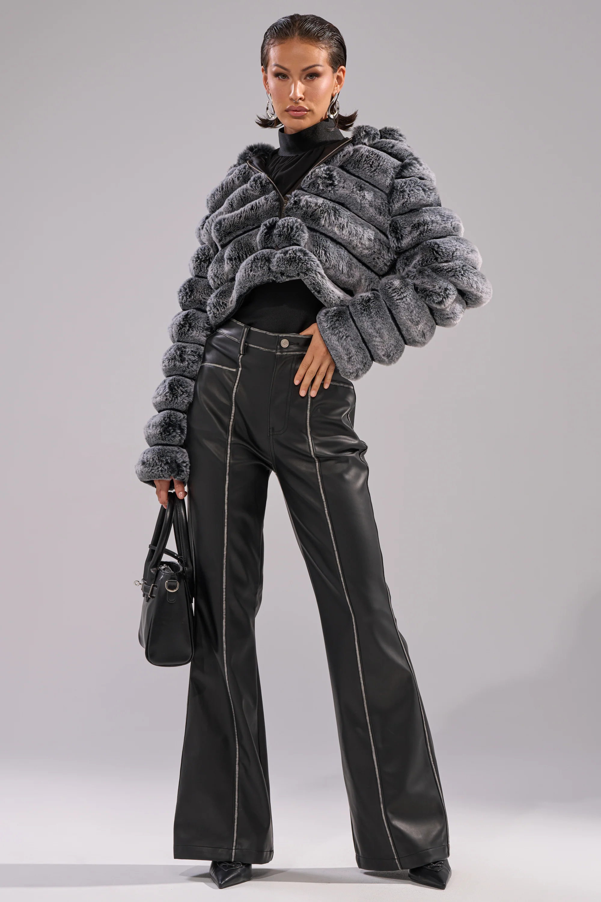 POPCORN FAUX FUR IN GREY - Image 10
