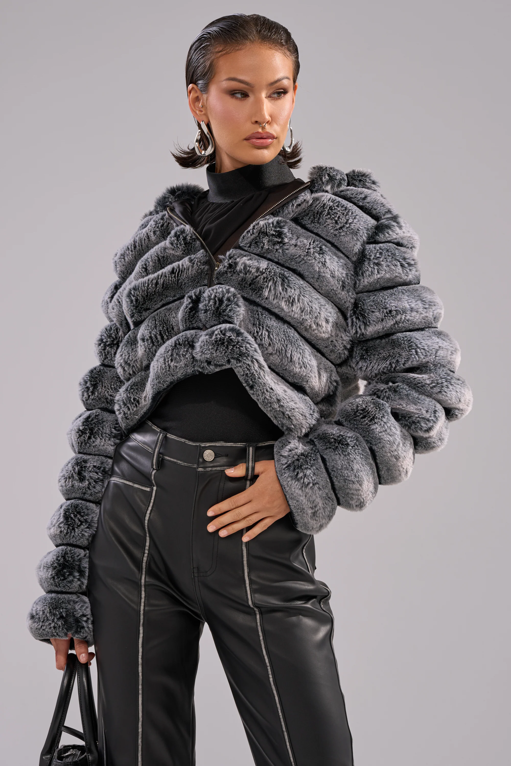 POPCORN FAUX FUR IN GREY - Image 2