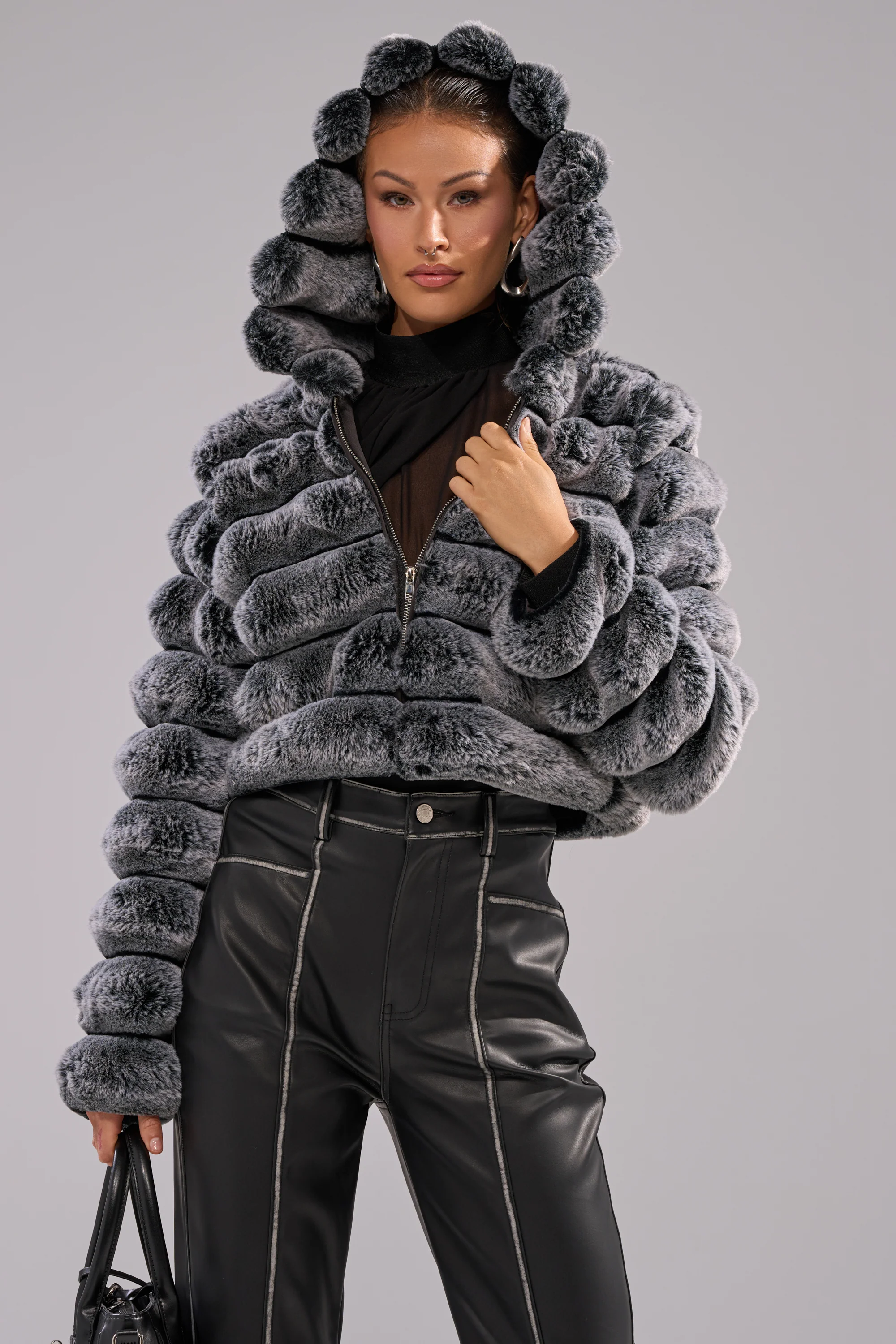 POPCORN FAUX FUR IN GREY - Image 4