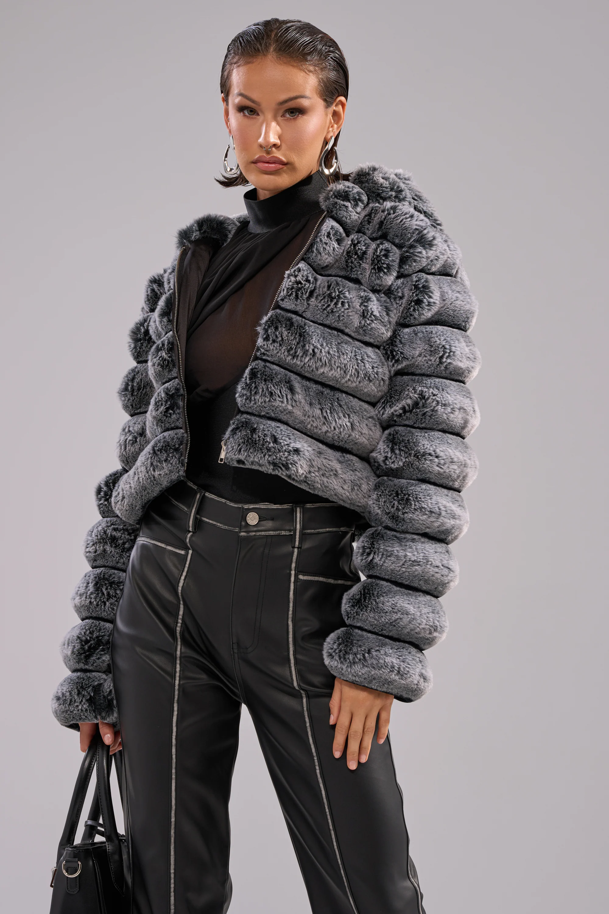 POPCORN FAUX FUR IN GREY - Image 5